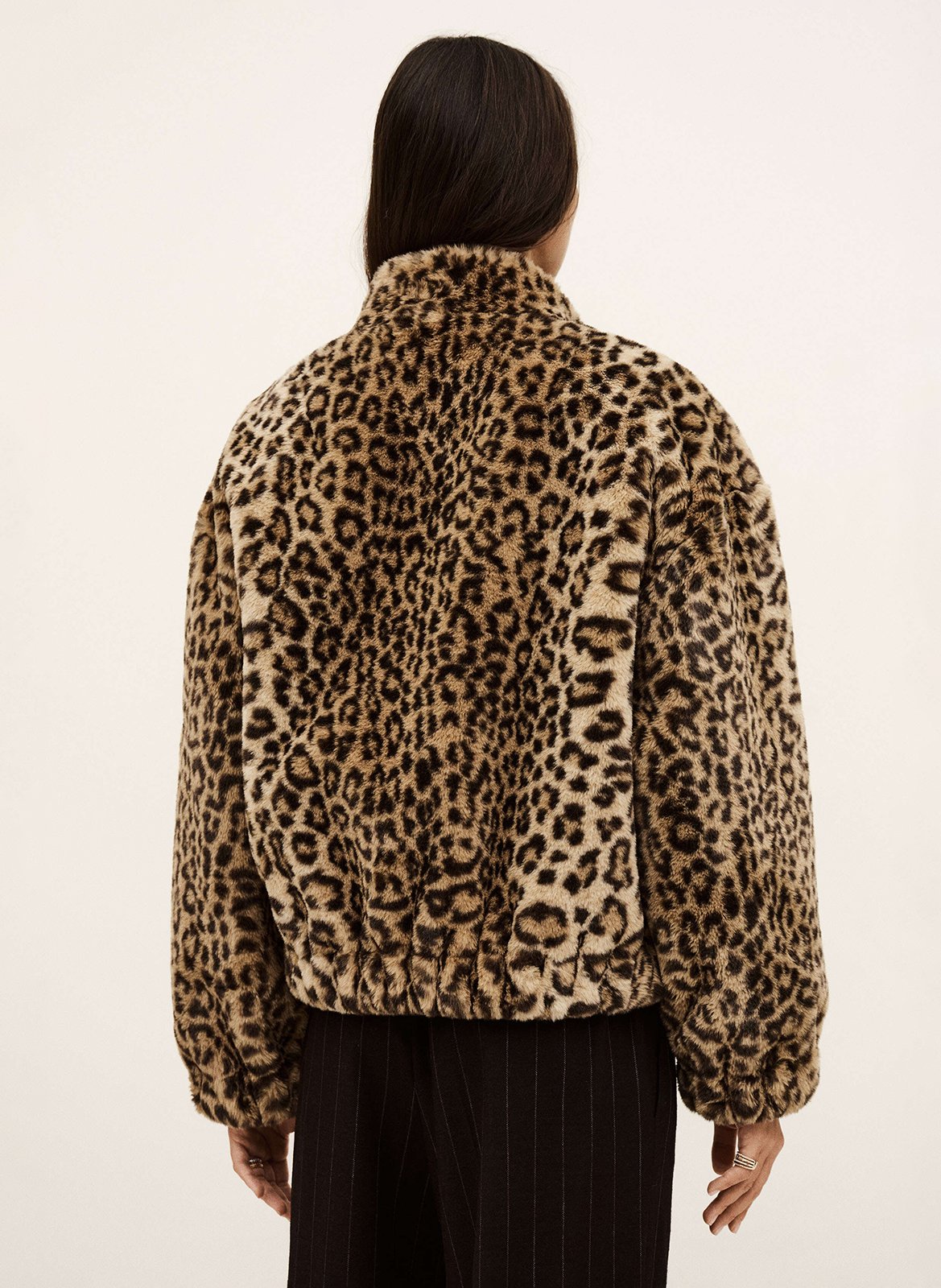 Veste oversize col montant imprimée jaros BA&SH Beige