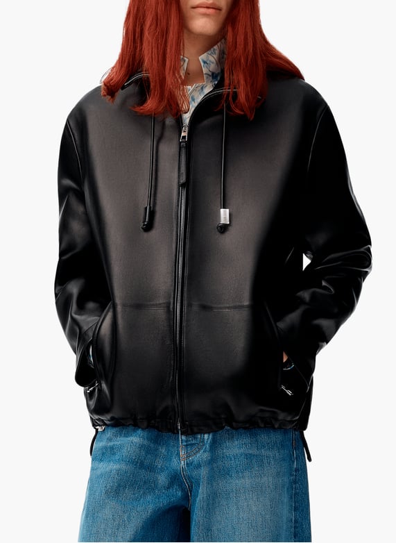Zipped lamb nappa leather jacket Black Loewe - Men | Printemps Zipped lamb nappa leather jacket Black Loewe - Men | Printemps