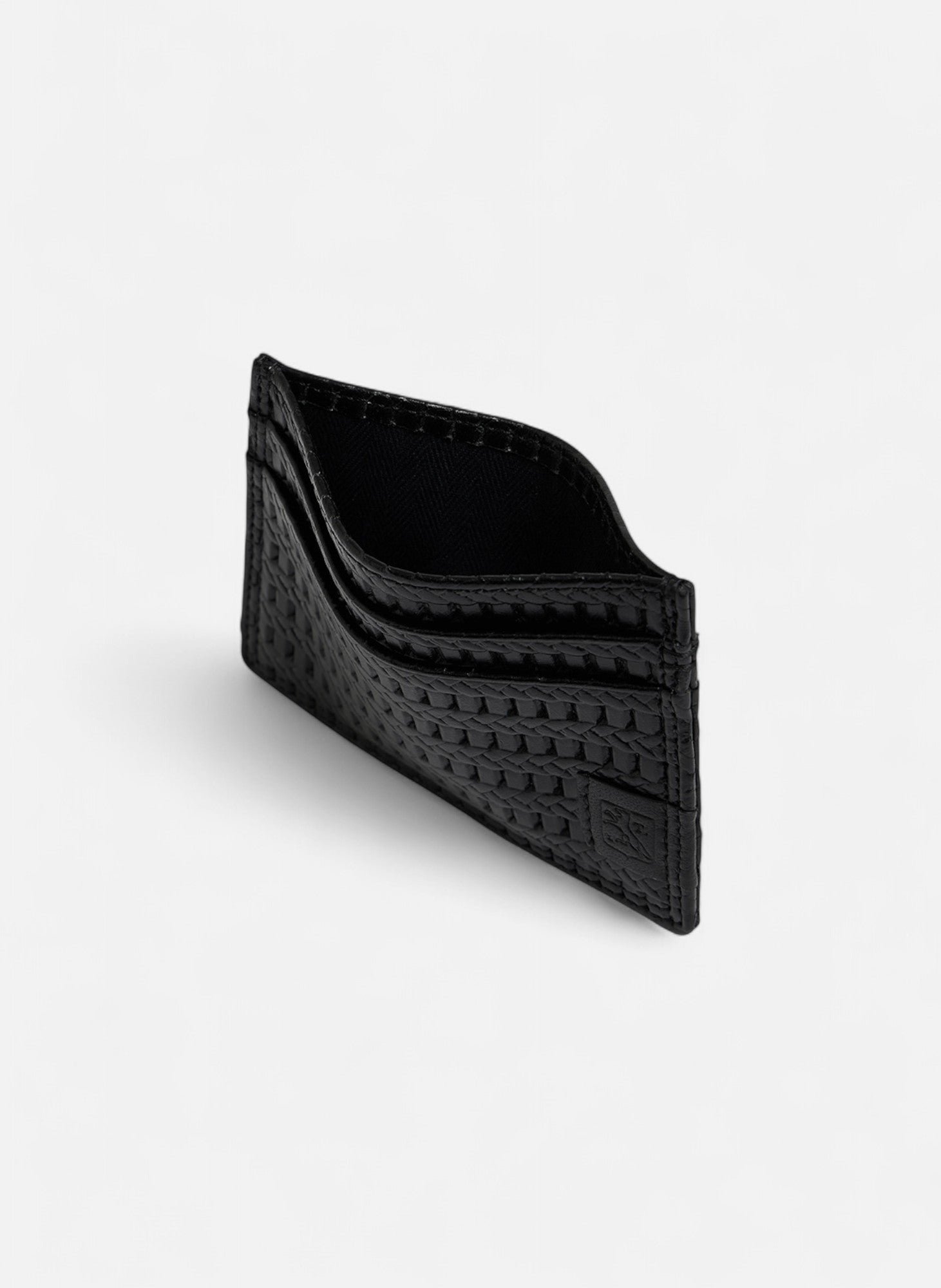 Porte cartes martin en cuir embossé et cuir lisse LE TANNEUR Noir