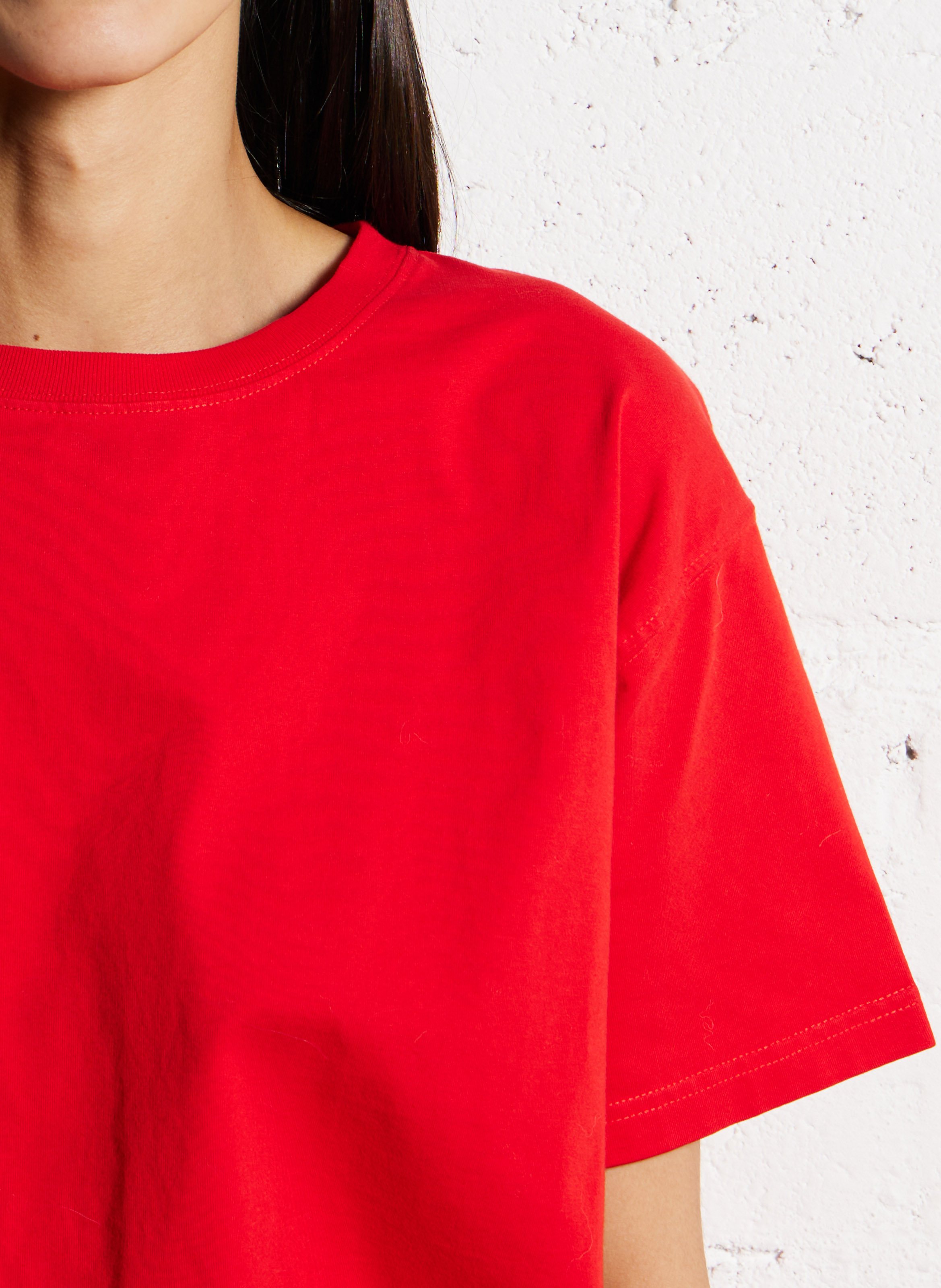 Tee-shirt ample col rond en coton fizvalley AMERICAN VINTAGE Rouge
