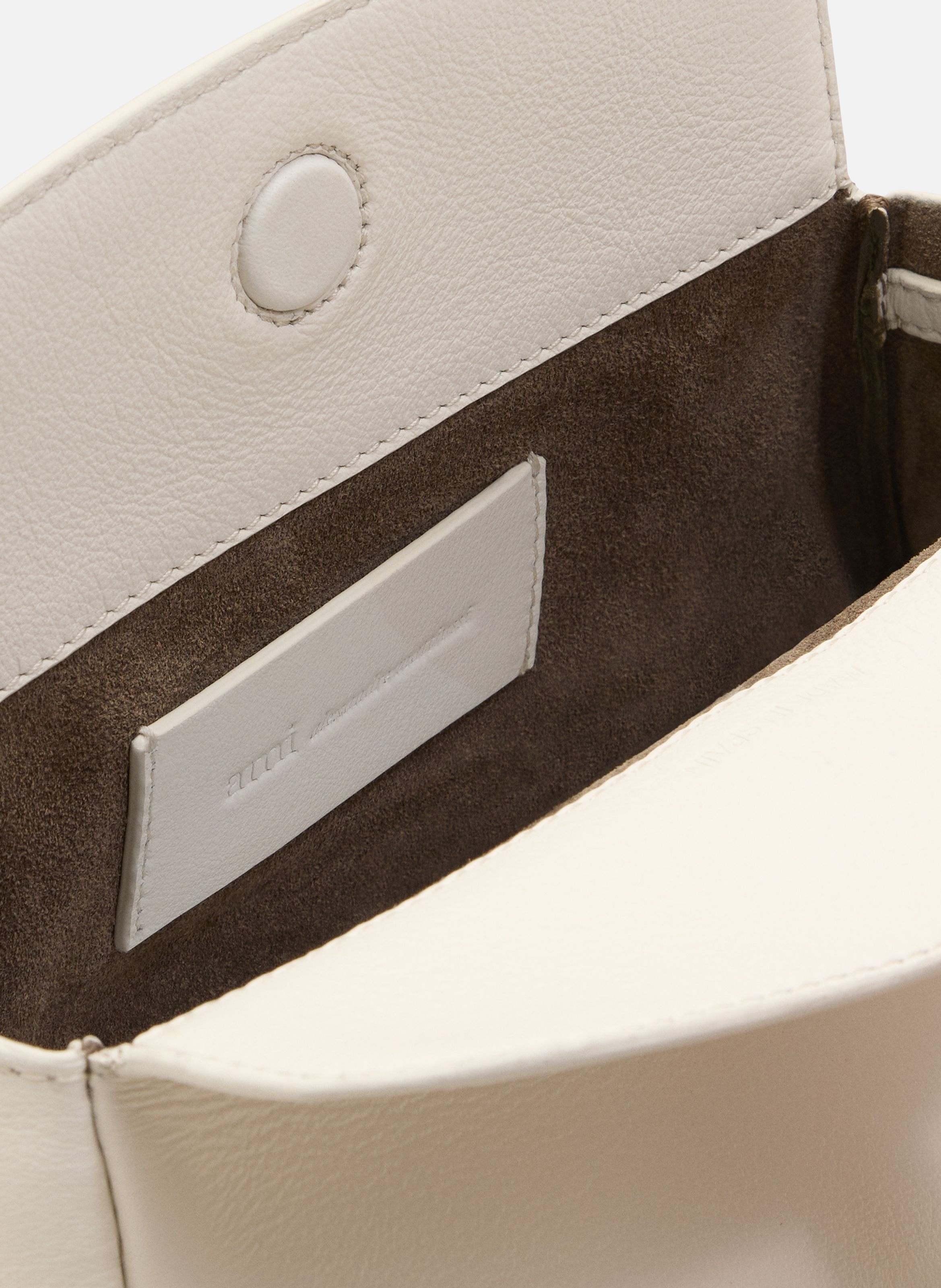 Mini sac carrousel unisexe en cuir de veau AMI PARIS Blanc