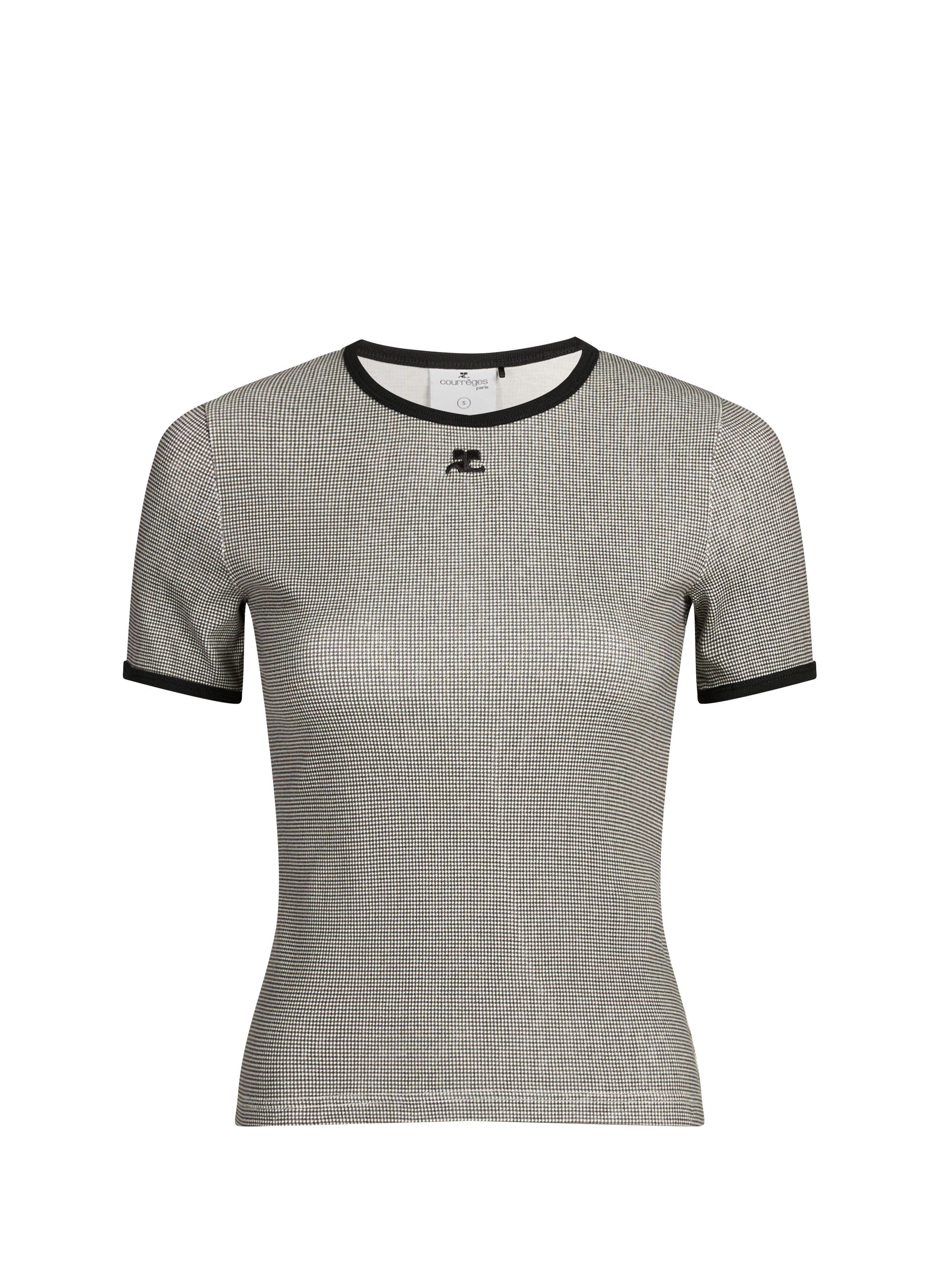 Houndstooth pattern T-shirt COURRÈGES Black