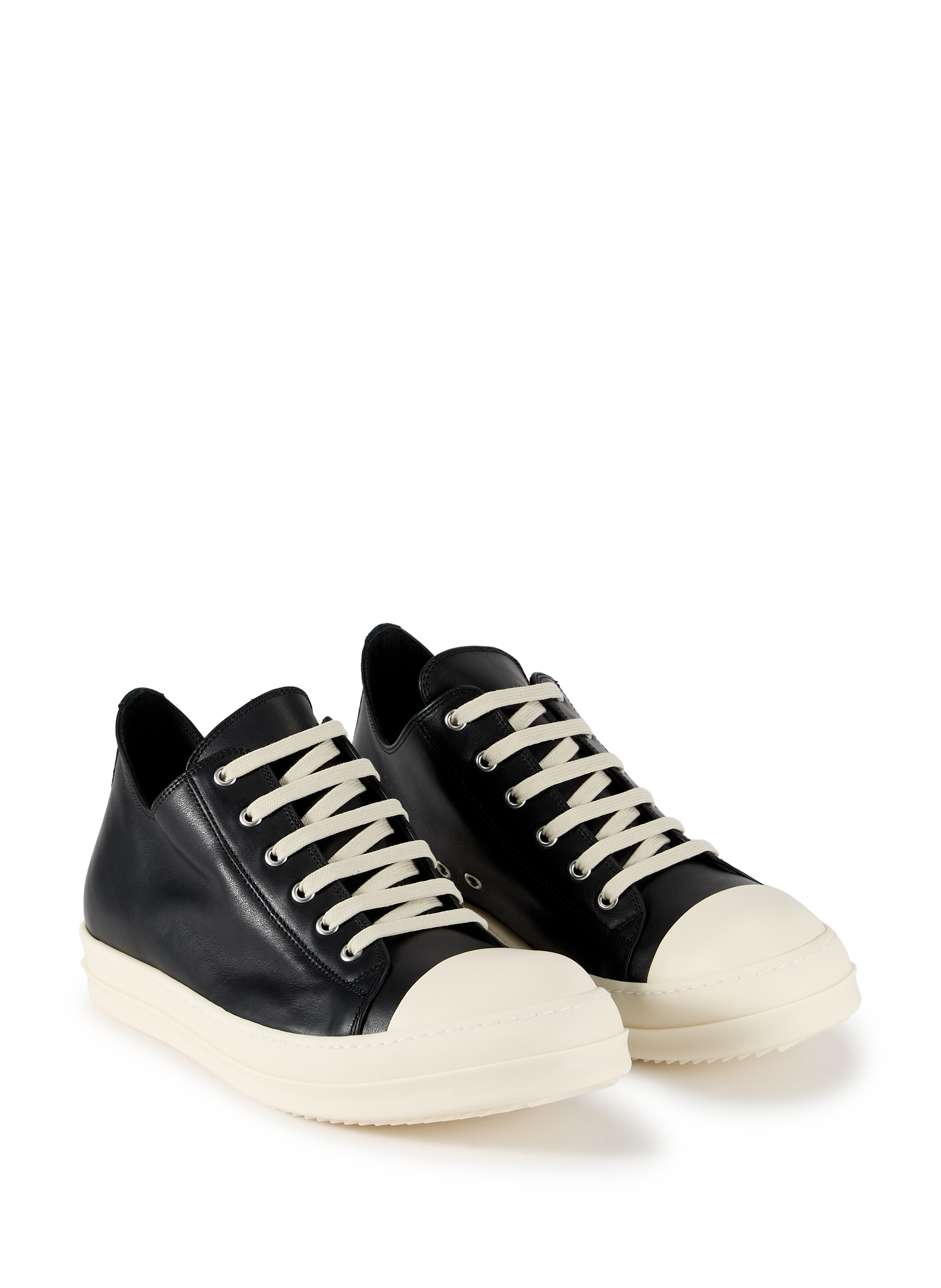 Baskets unies crantées en cuir RICK OWENS Multicolore