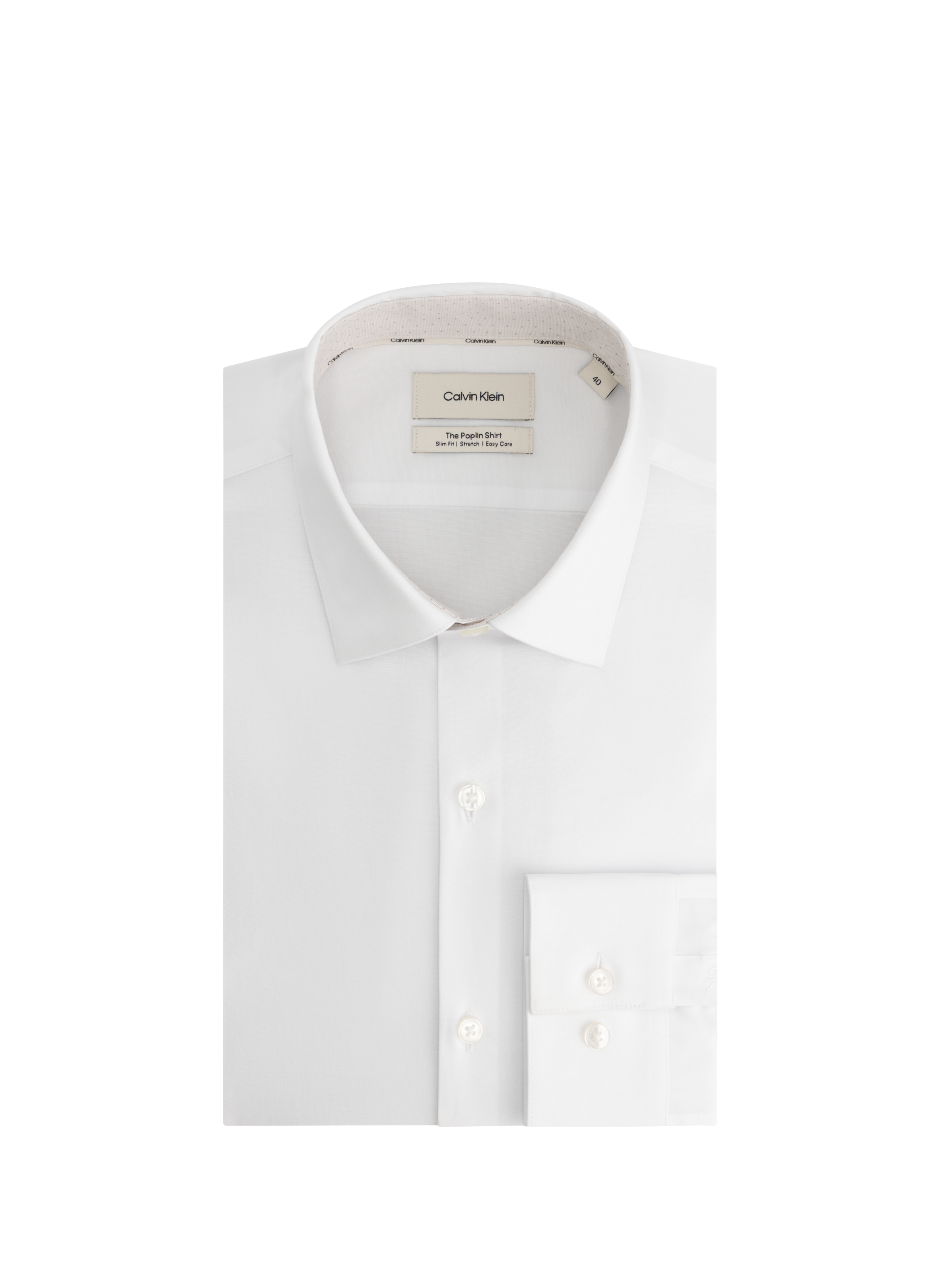 Chemise slim en coton CALVIN KLEIN Blanc
