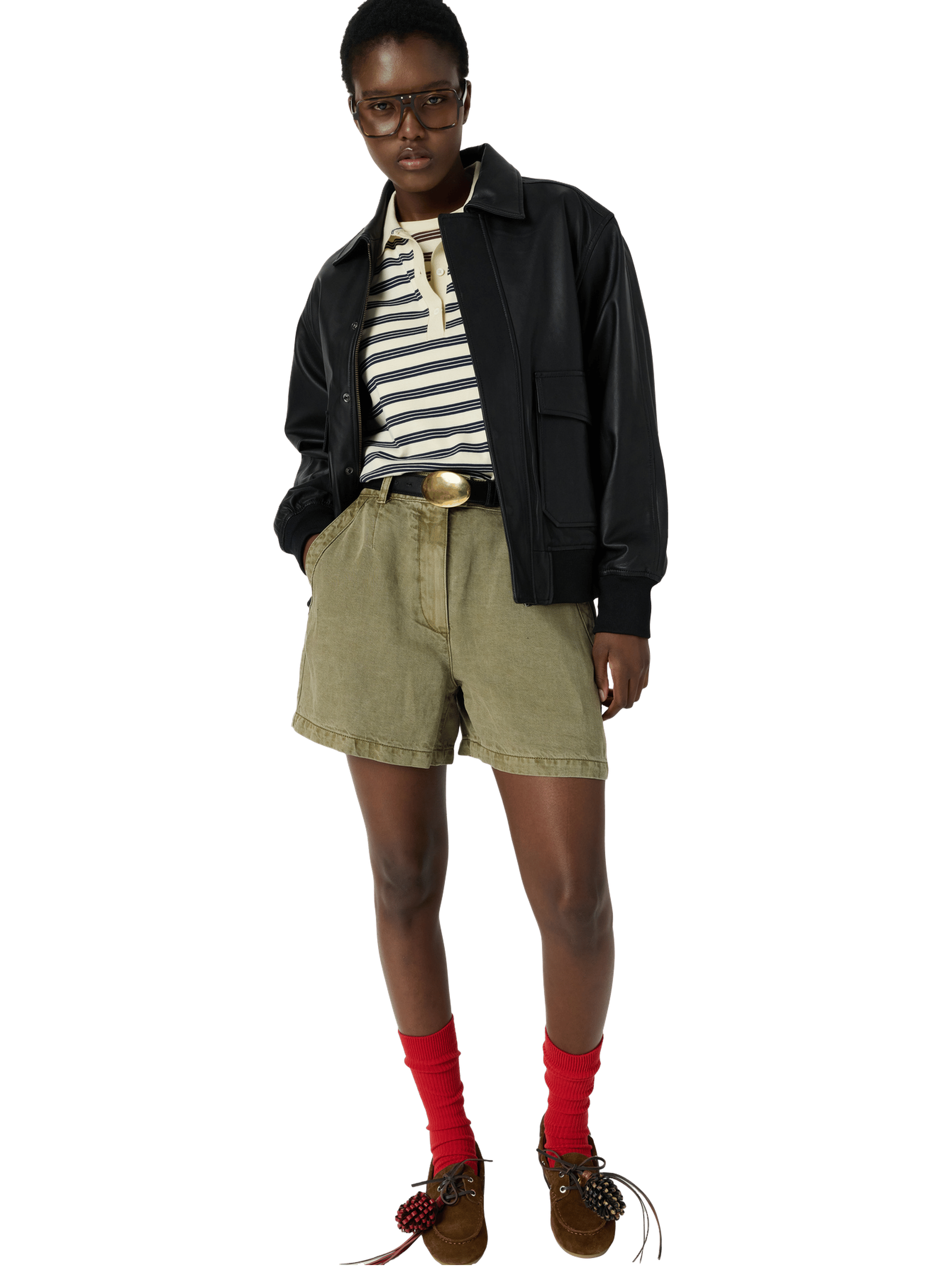 Short en lyocell et lin - avina GERARD DAREL Vert