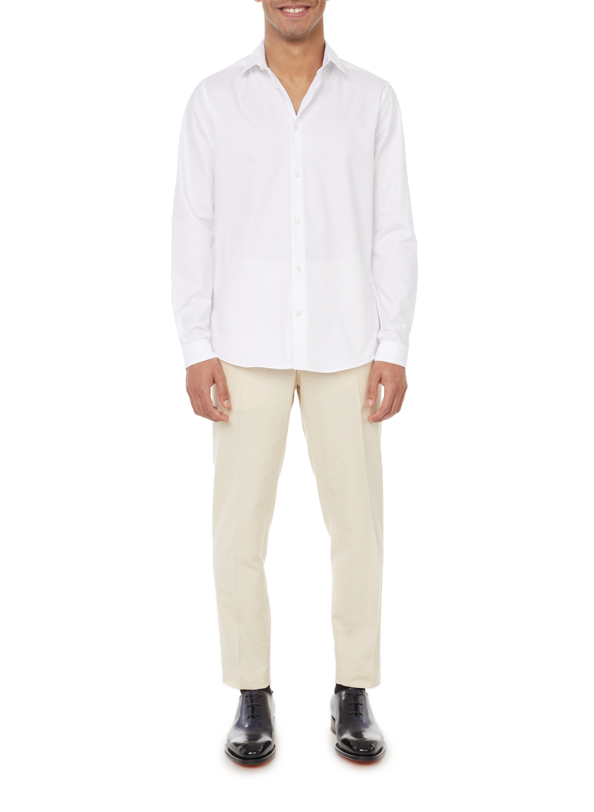 Slim-fit cotton shirt AU PRINTEMPS PARIS White