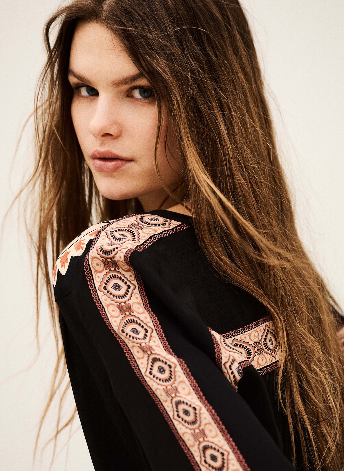 Chemise droite col rond valda BA&SH Noir