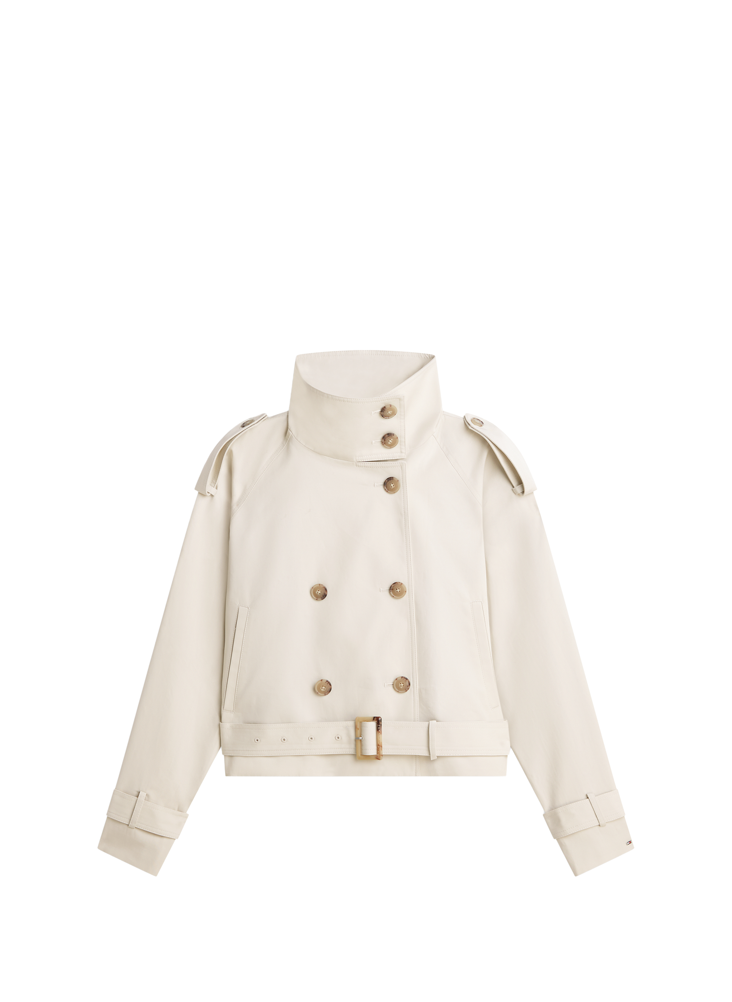 Trench col montant en coton TOMMY HILFIGER Beige