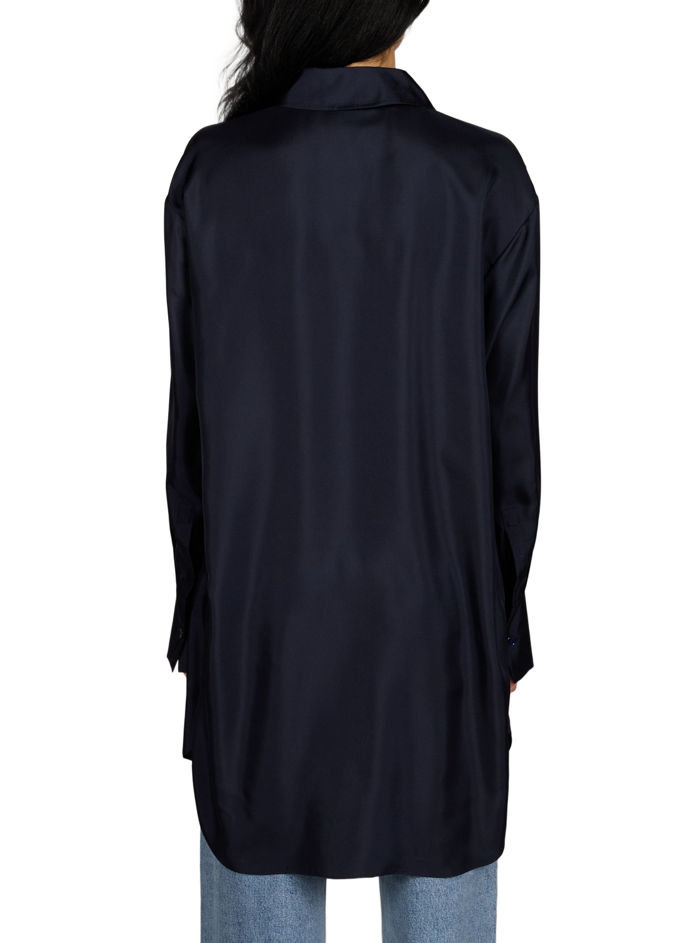 Flowy silk long shirt ROHE FRAMES Blue