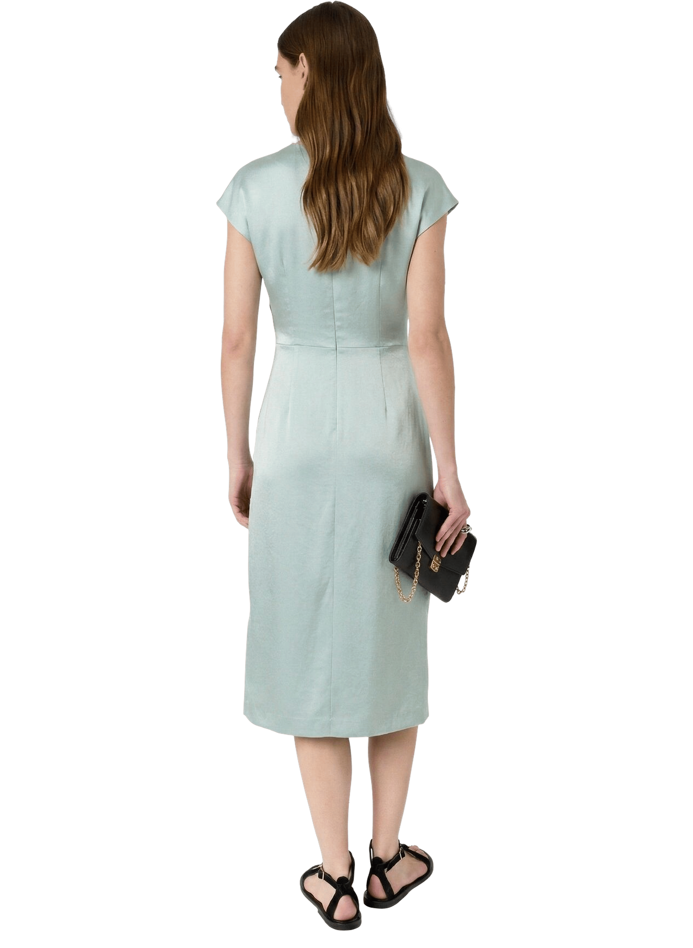 Robe satinée drapée - rialya GERARD DAREL Vert