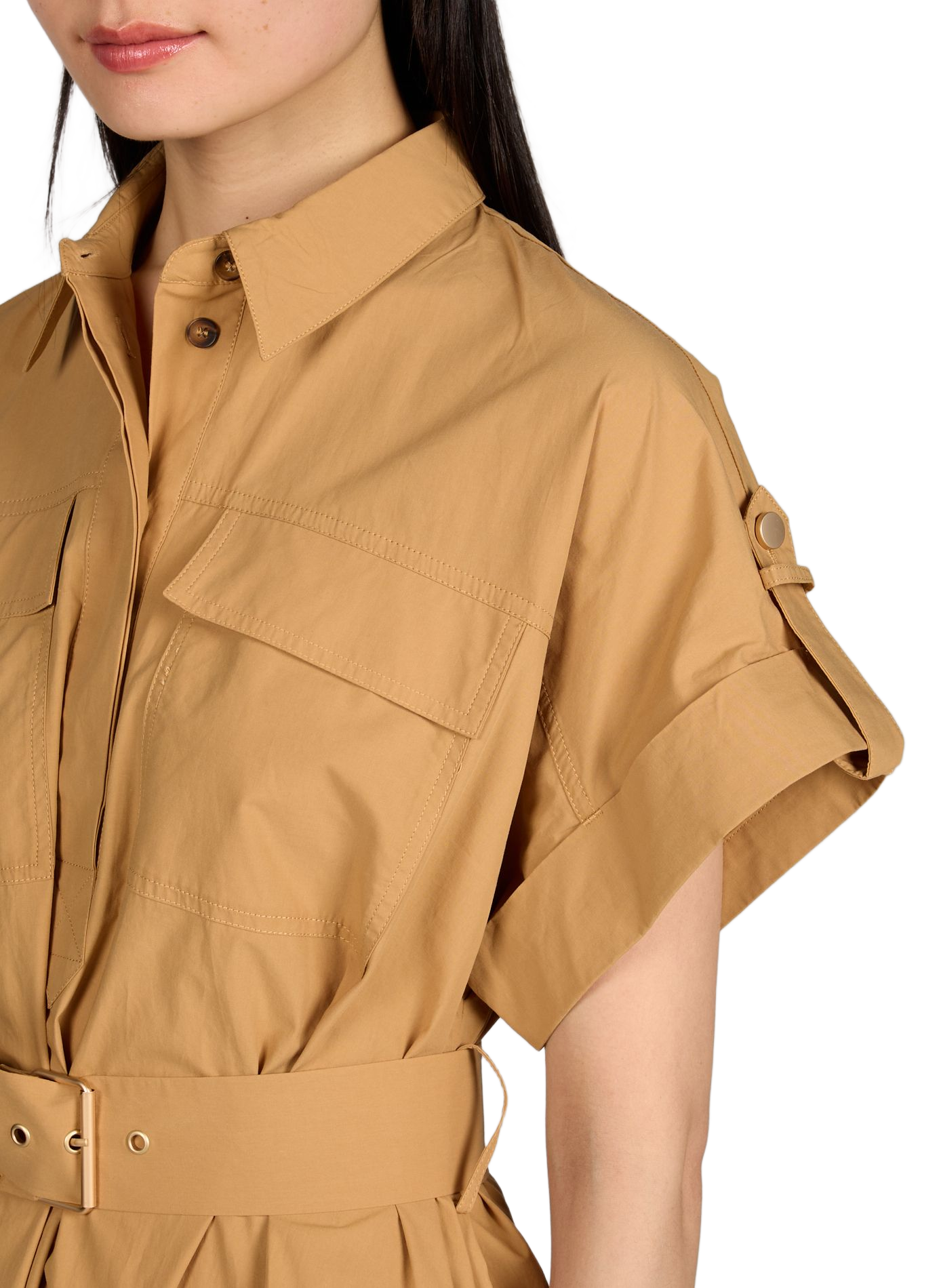 Robe longue et droite en coton SUNCOO Marron