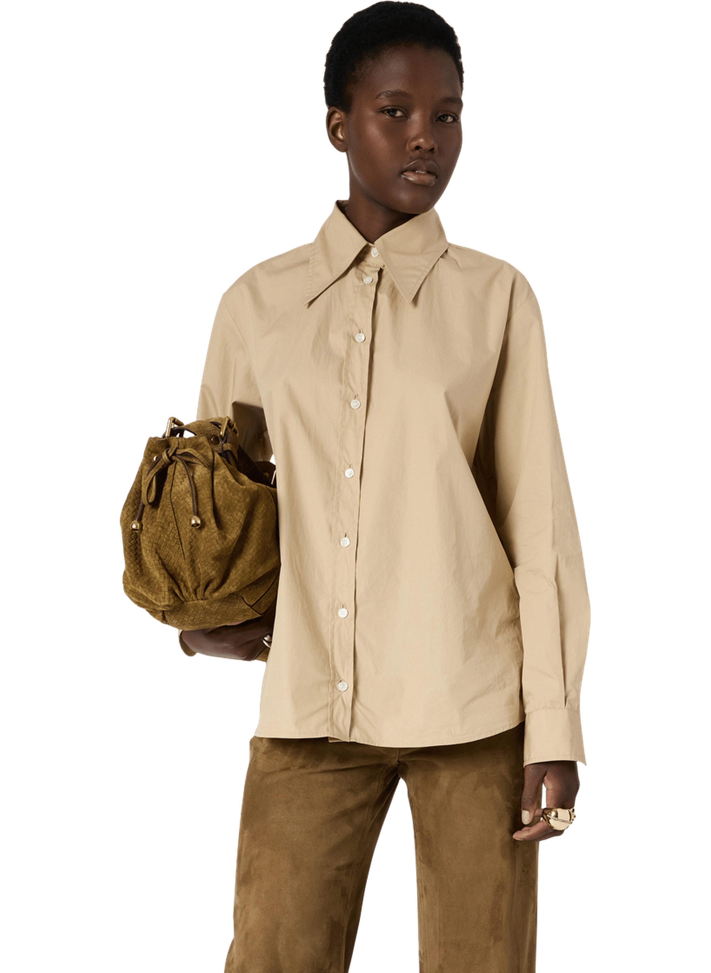 Chemise en popeline de coton - cyrah GERARD DAREL Beige