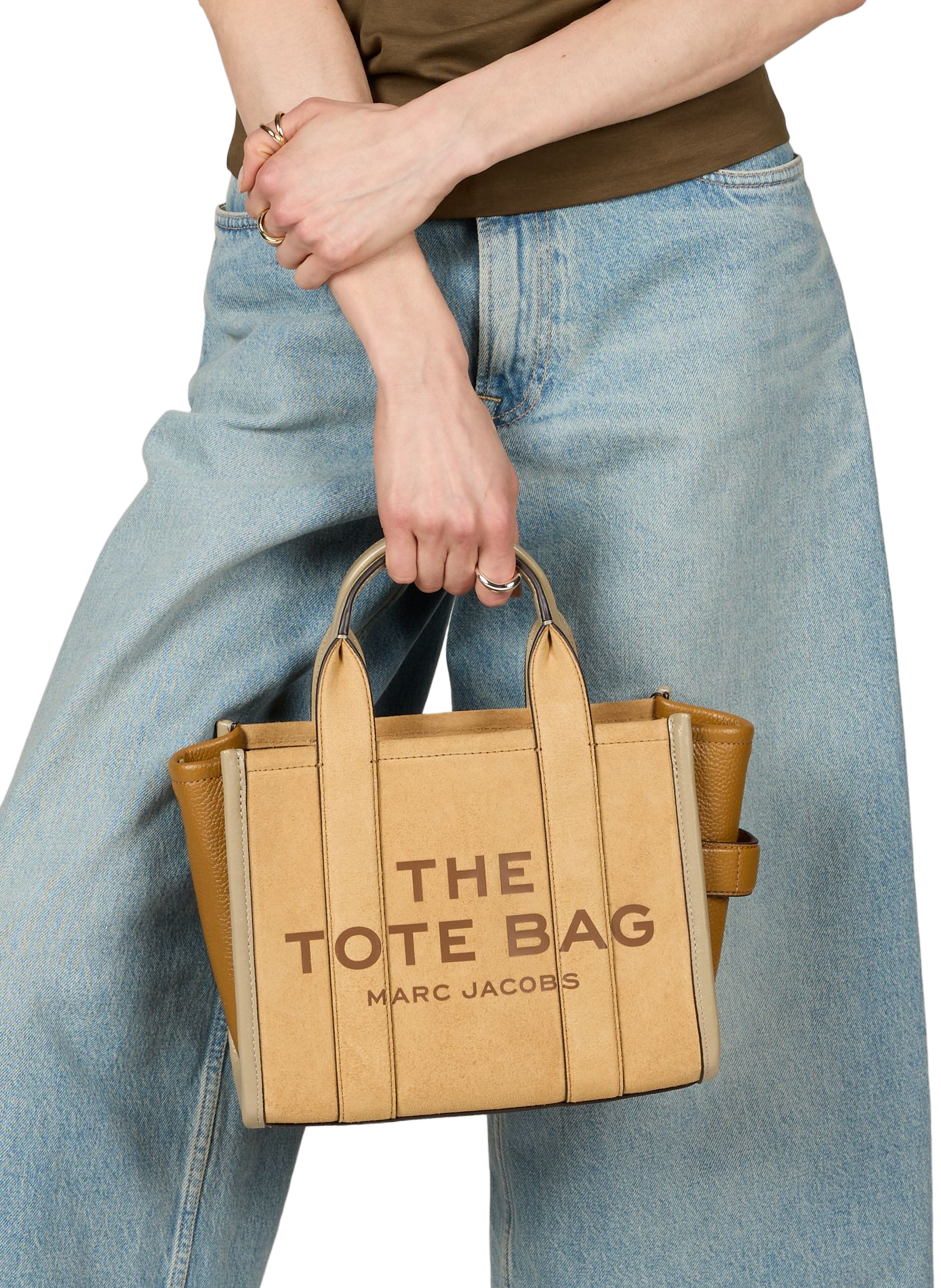 Sac cabas The Tote Bag en daim MARC JACOBS Marron