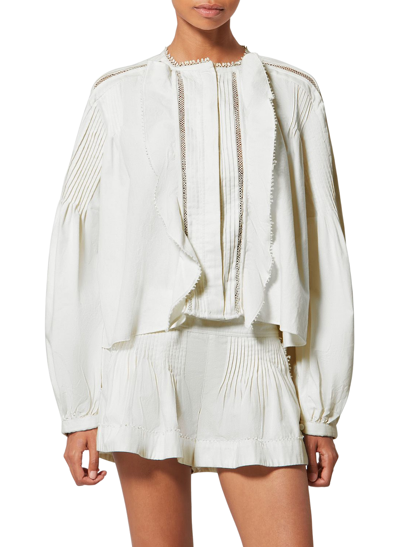 Cubraly cotton shirt with ruffles ISABEL MARANT White