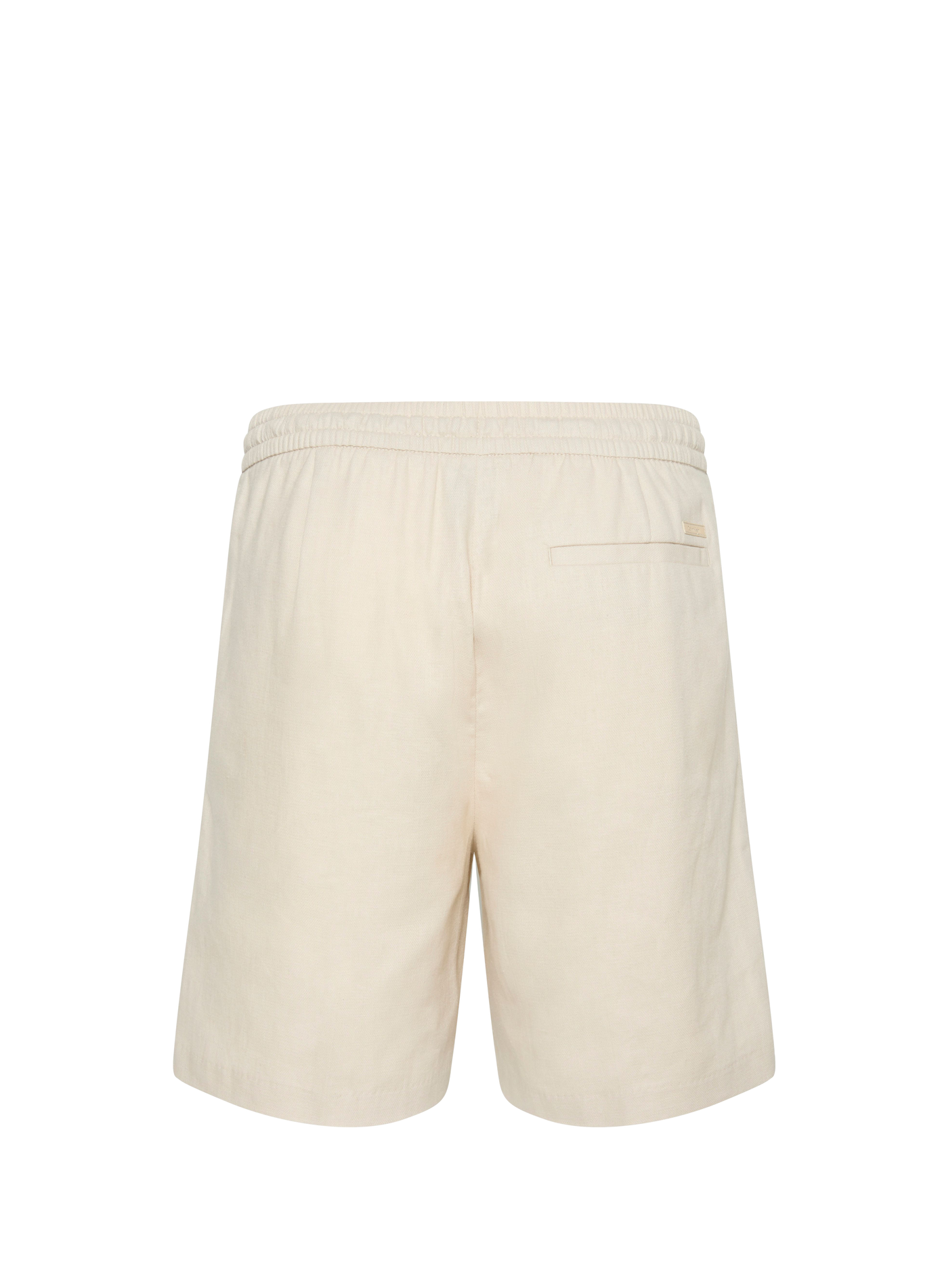 Straight linen and BCI cotton shorts CALVIN KLEIN Beige