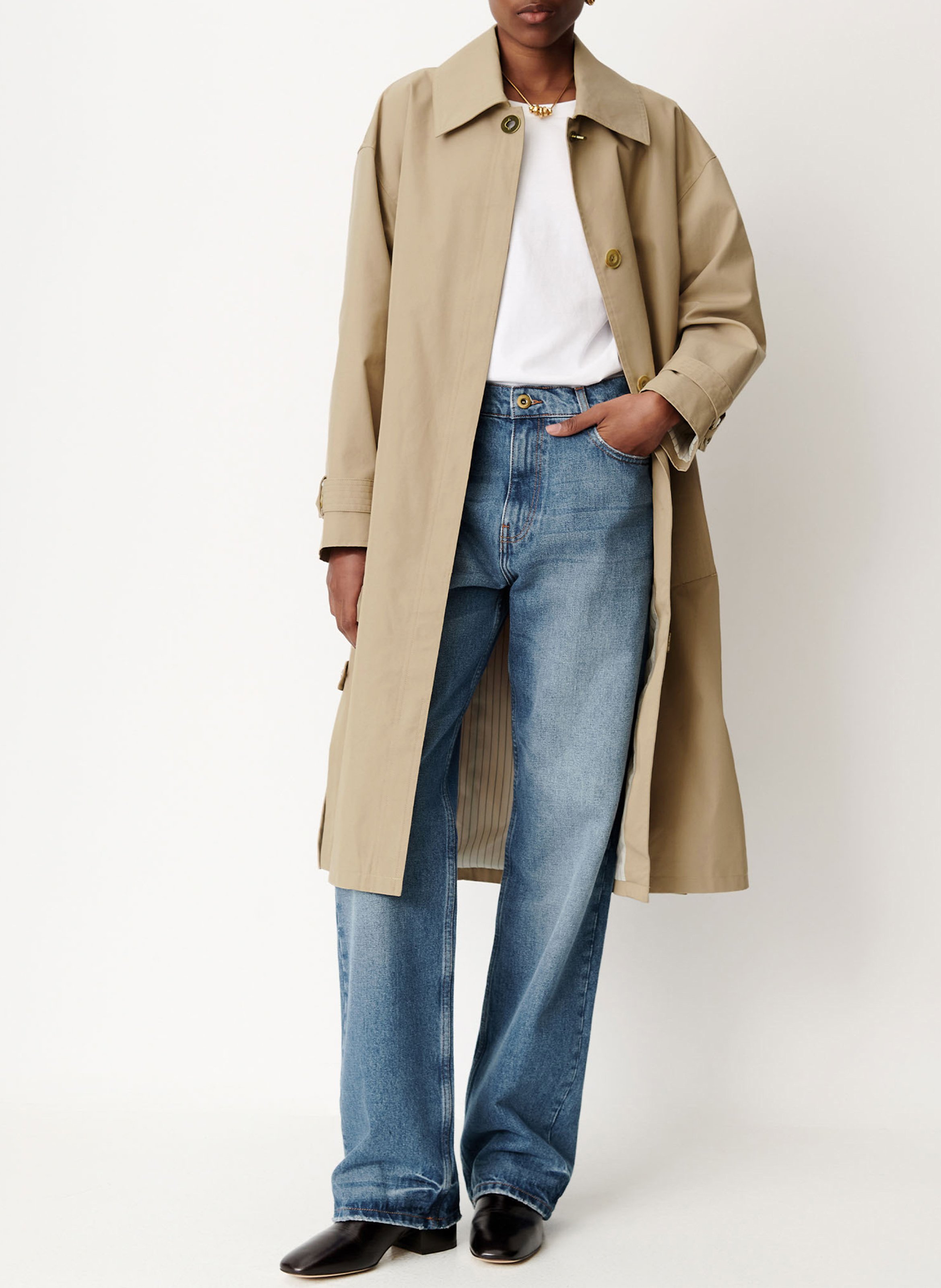 Trench long en coton mélangé trenchliss SESSUN Beige