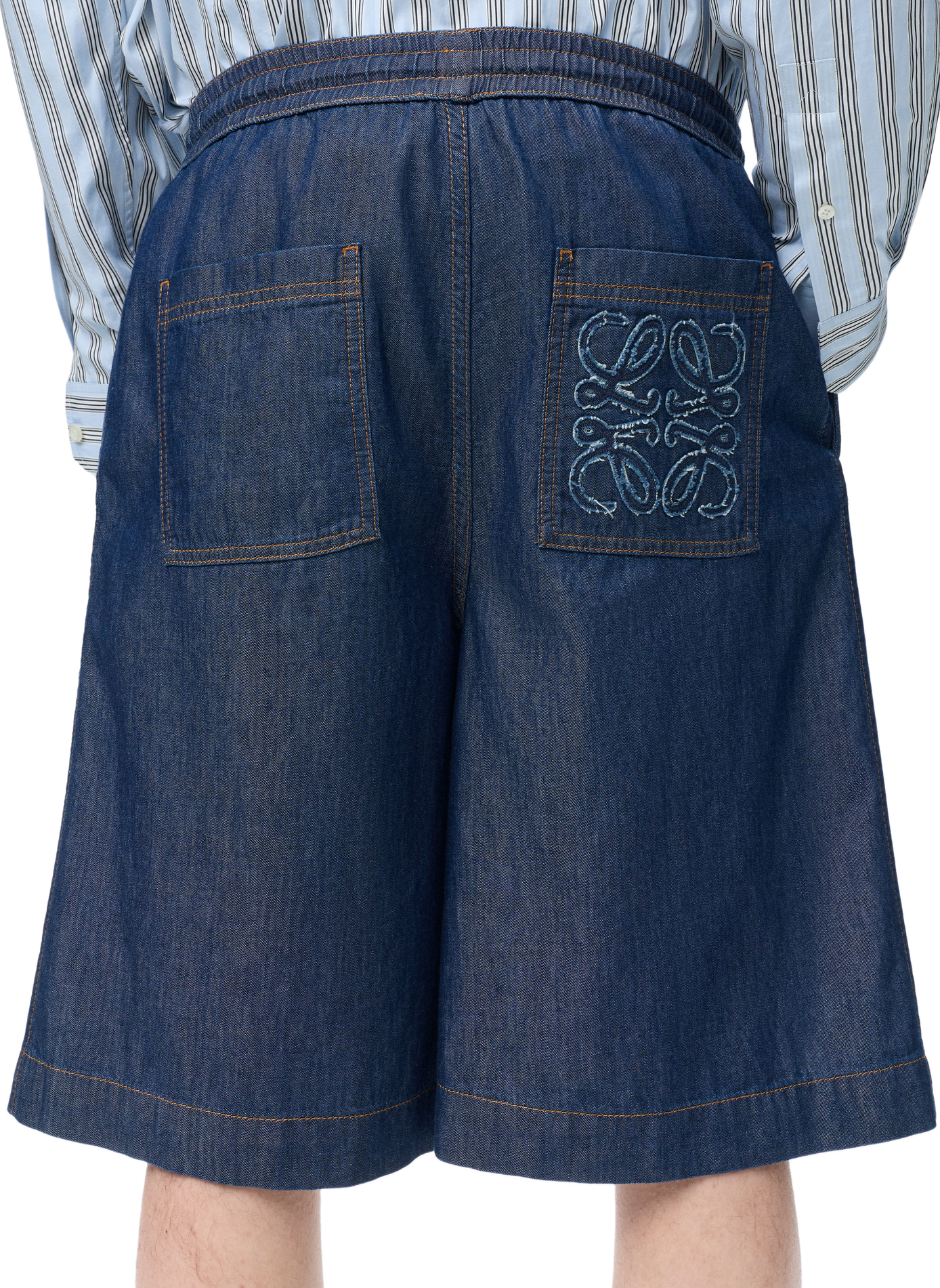 Short de algodón chambray ligero LOEWE Azul