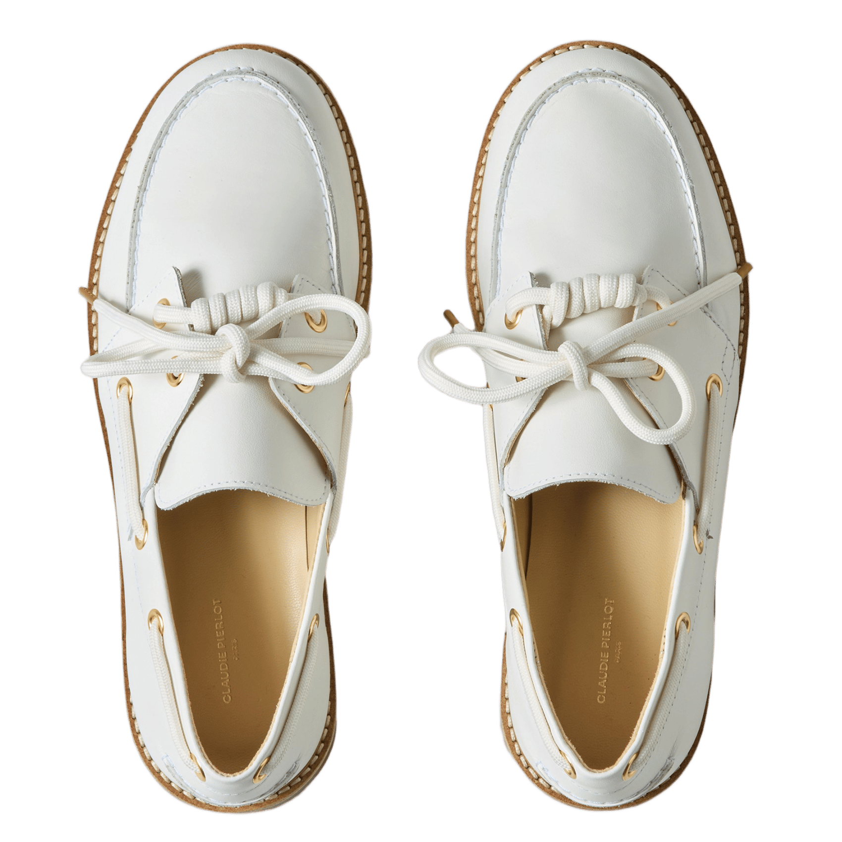 Chassures bateau en cuir CLAUDIE PIERLOT Beige