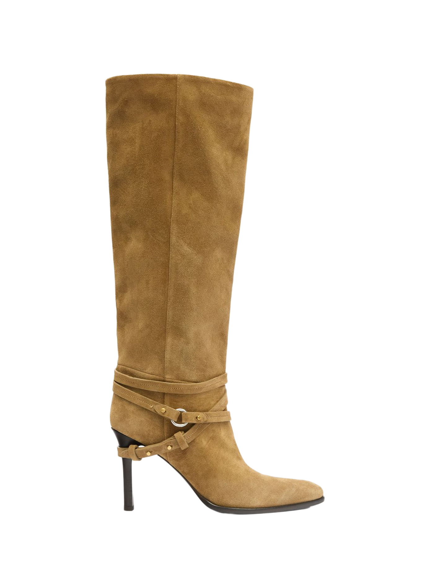 Laarzen Ieva Twin met stiletto hak van fluweel leer ISABEL MARANT Bruin