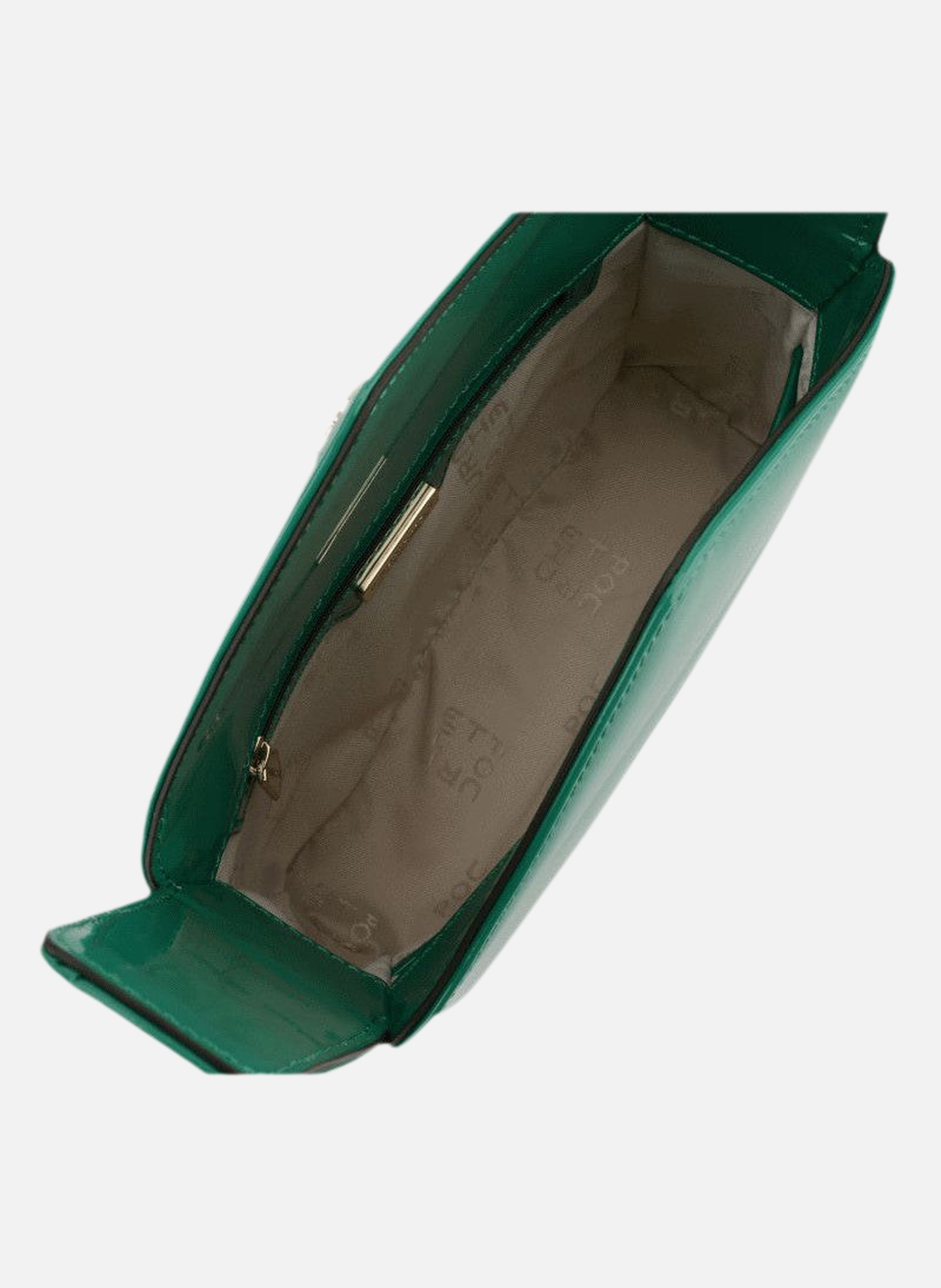 Cassetta vernis | sac porté épaule en cuir de vachette | Vert POURCHET Femme