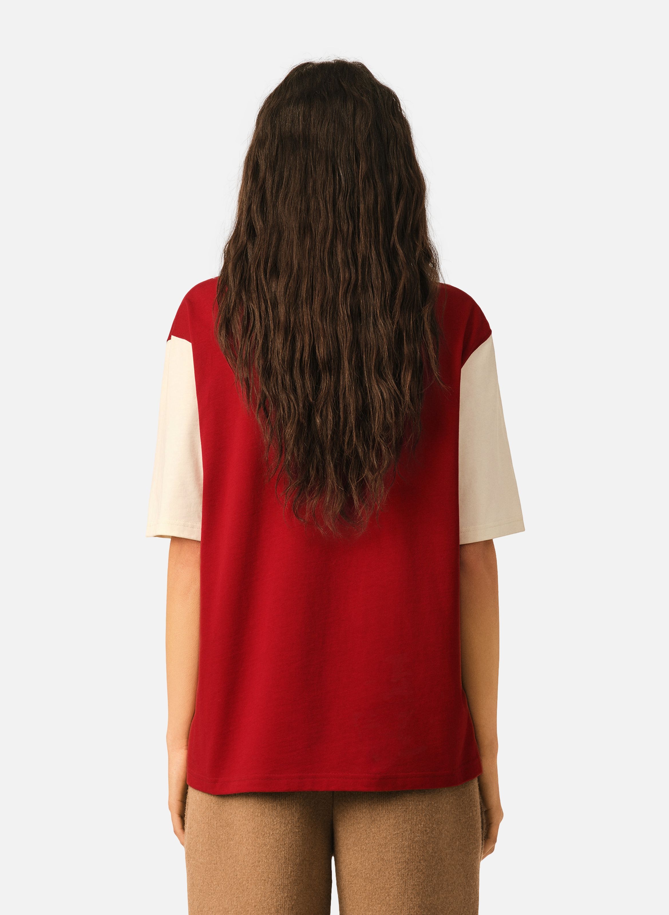 T-shirt unisexe en coton broderie ami paris AMI PARIS Rouge