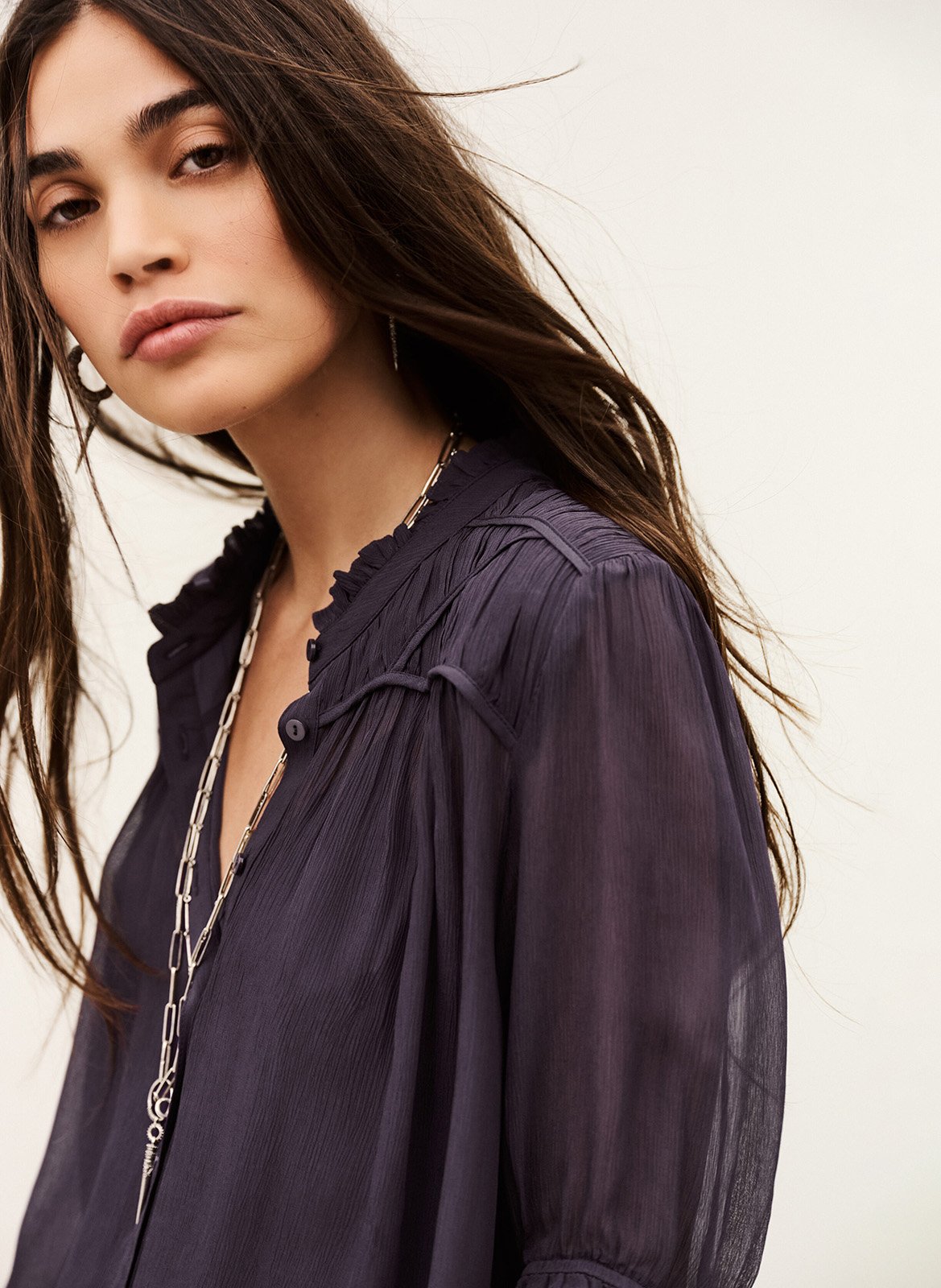 Blouse col rond olie BA&SH Violet