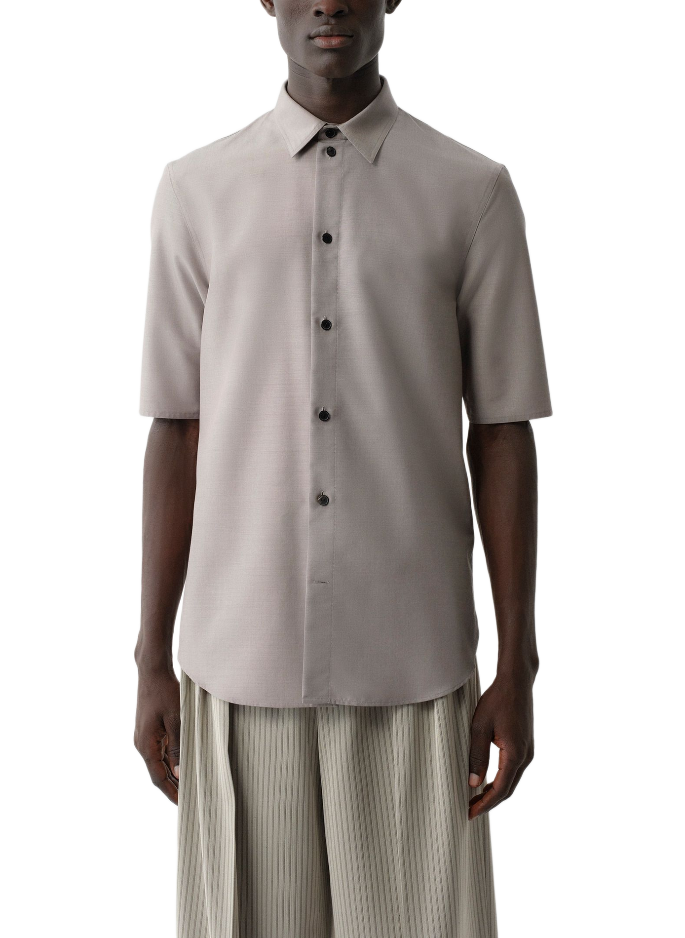 Slim fit Juan shirt in wool and silk CALVIN KLEIN COLLECTION Grey