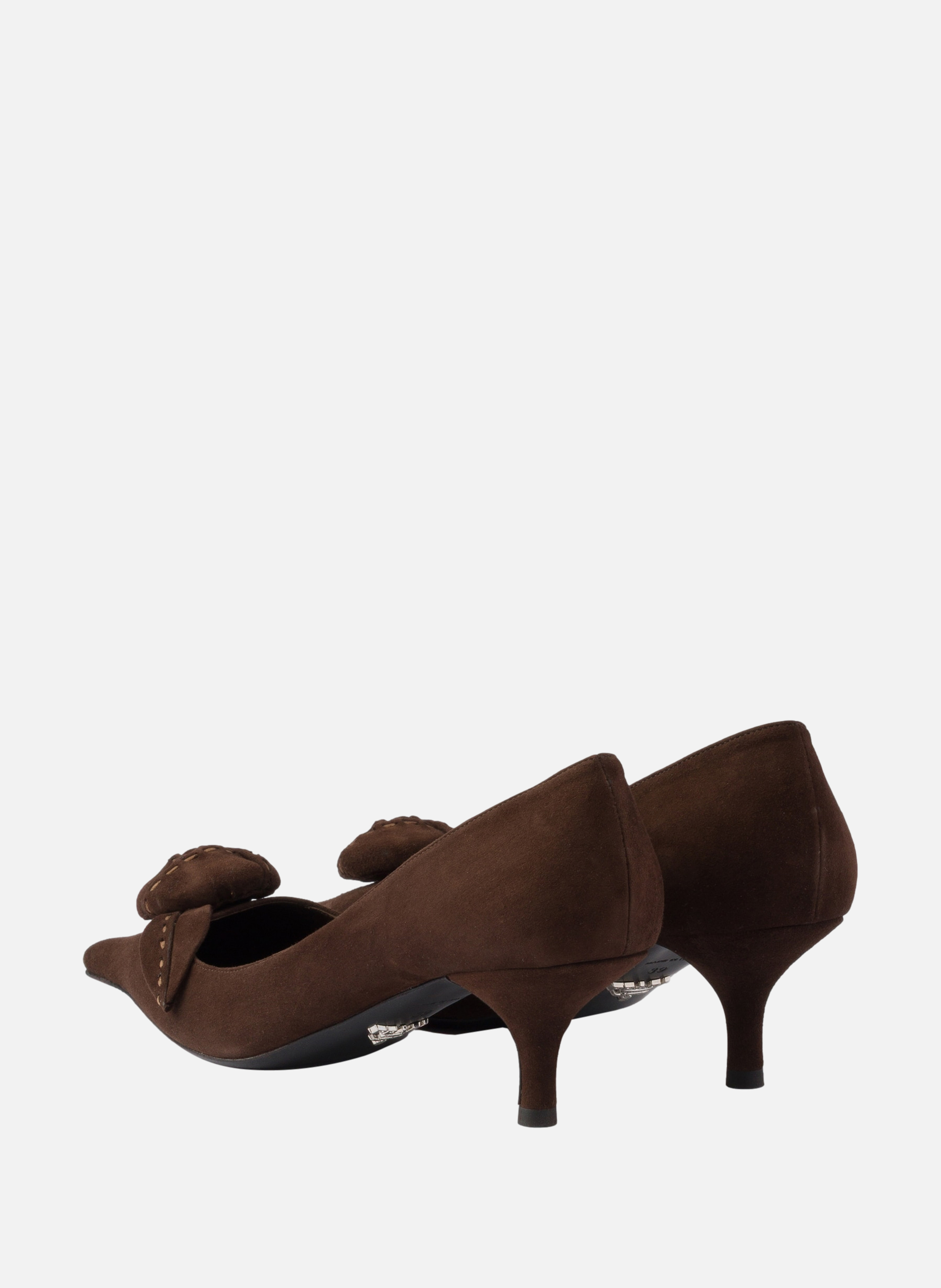 Escarpins en veau velours PRADA Marron