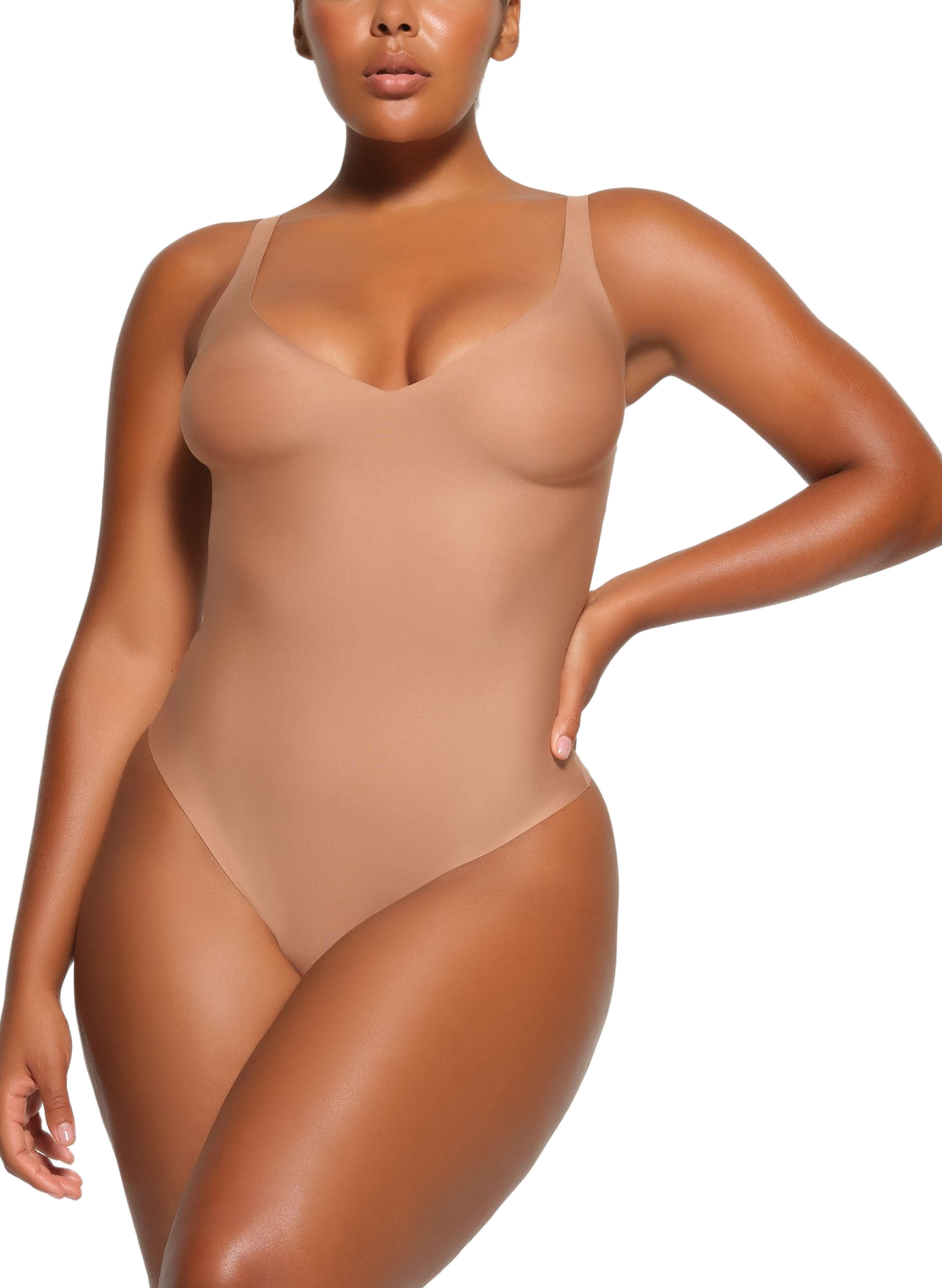 Adjustable strap solid bodysuit | Brown SKIMS Women