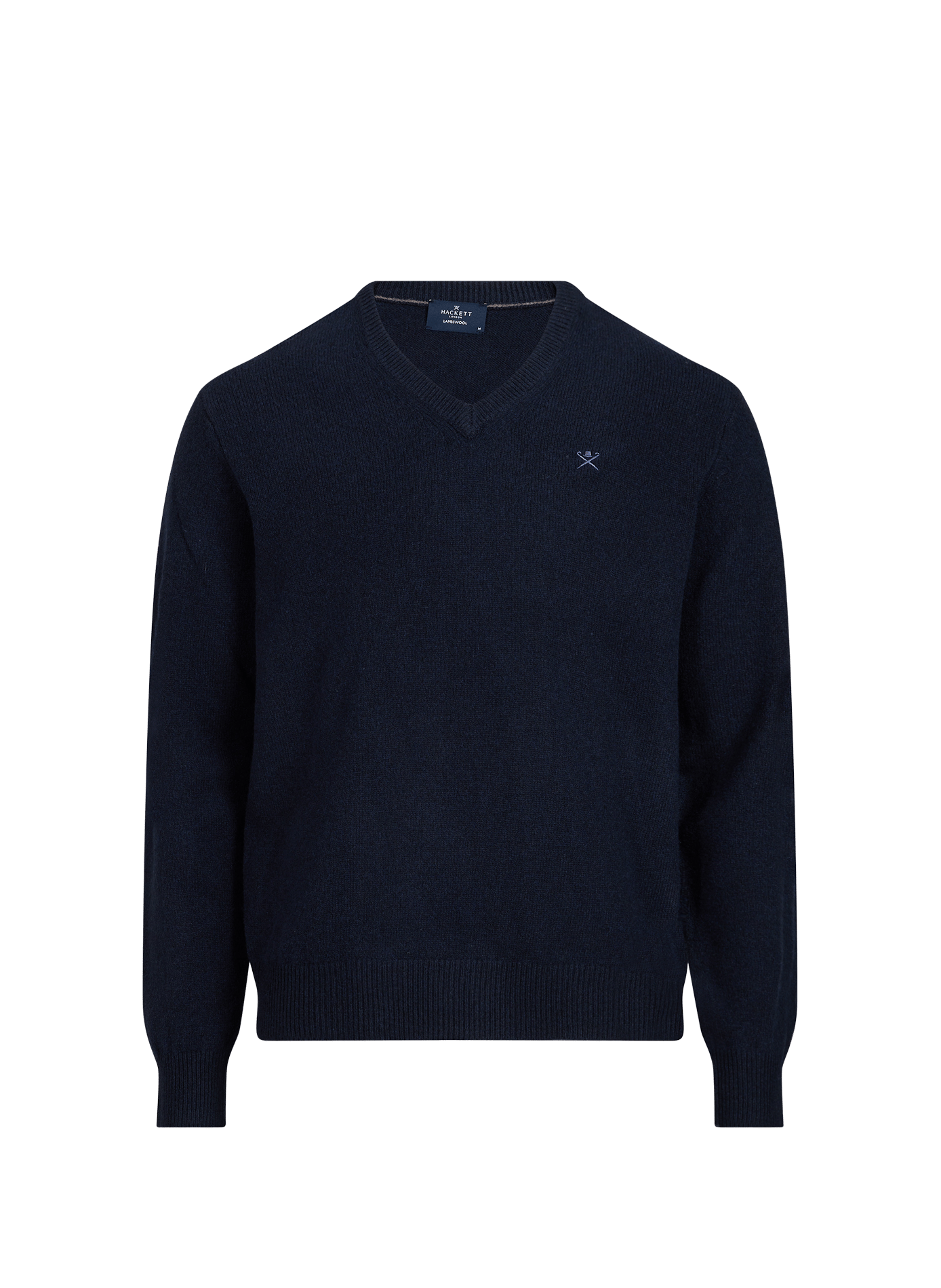 Straight V-neck wool jumper HACKETT Blue