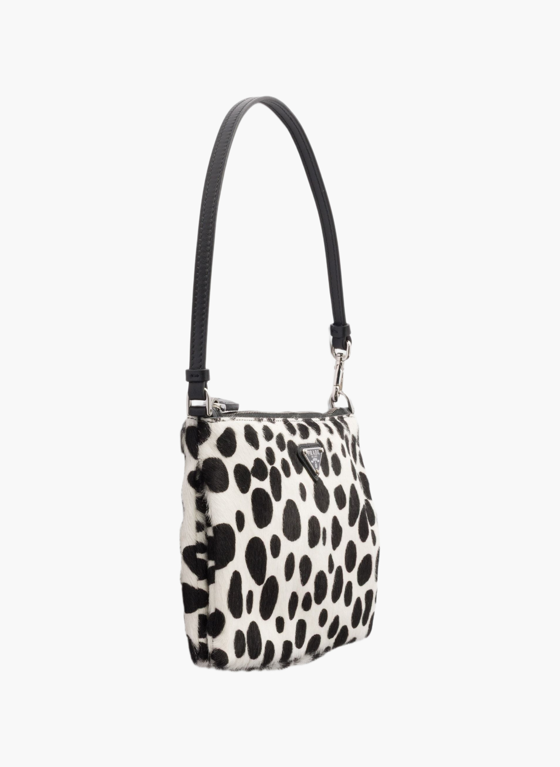Pochette pour smartphone en cuir de veau imprimé PRADA Blanc