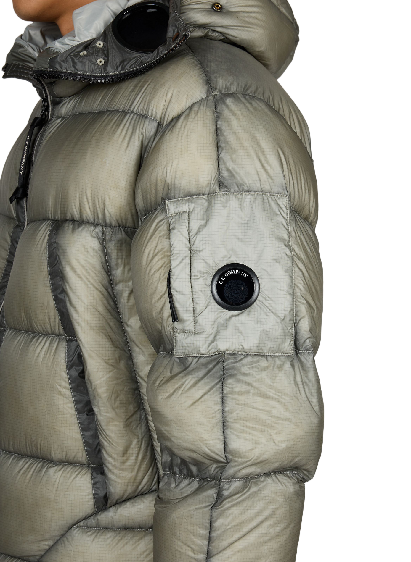 Effen donsjack met capuchon CP COMPANY Grijs