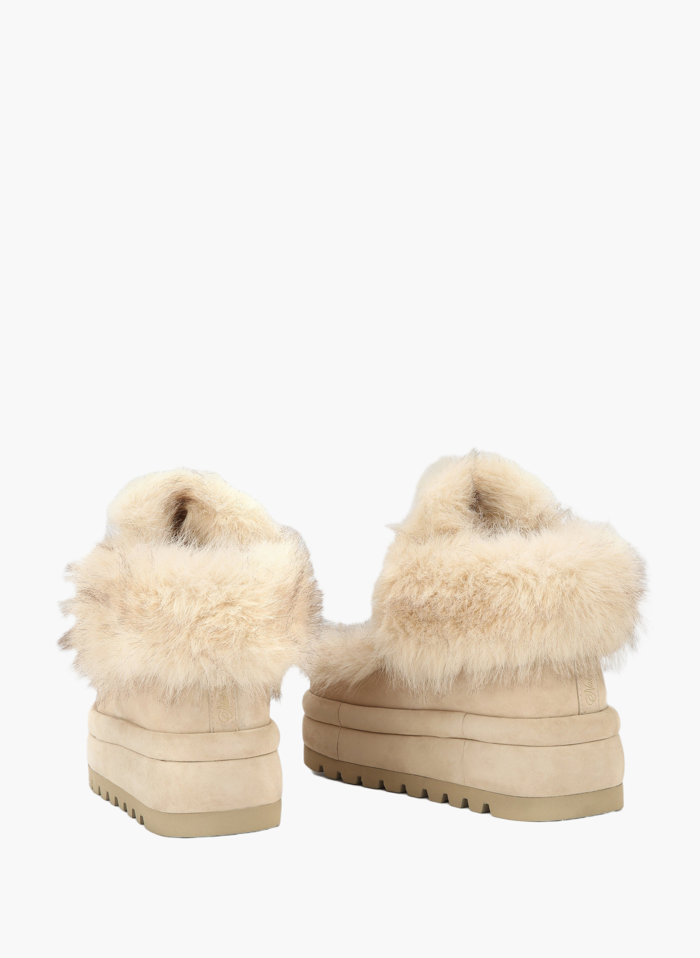 Bottines bambi en daim NAKED WOLFE Blanc