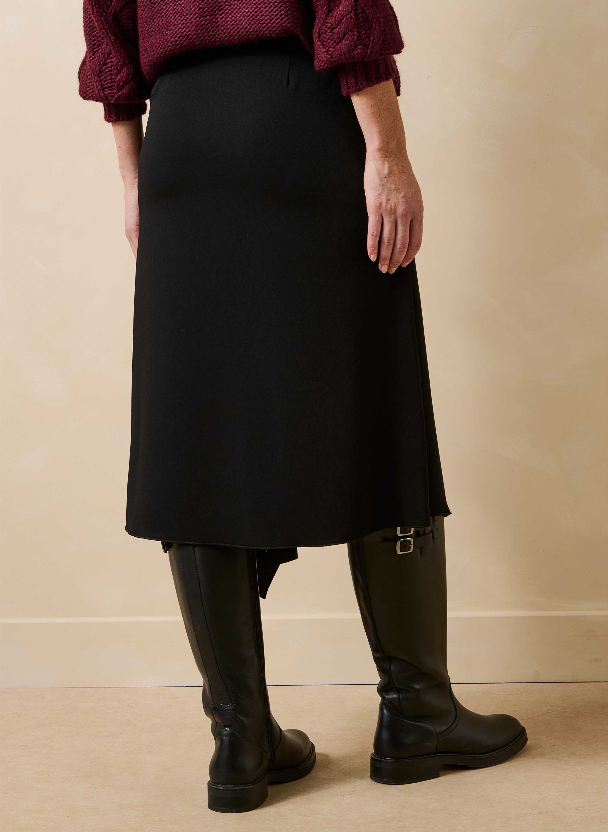 Asymmetrische, uitlopende midi-rok LA FEE MARABOUTEE Zwart