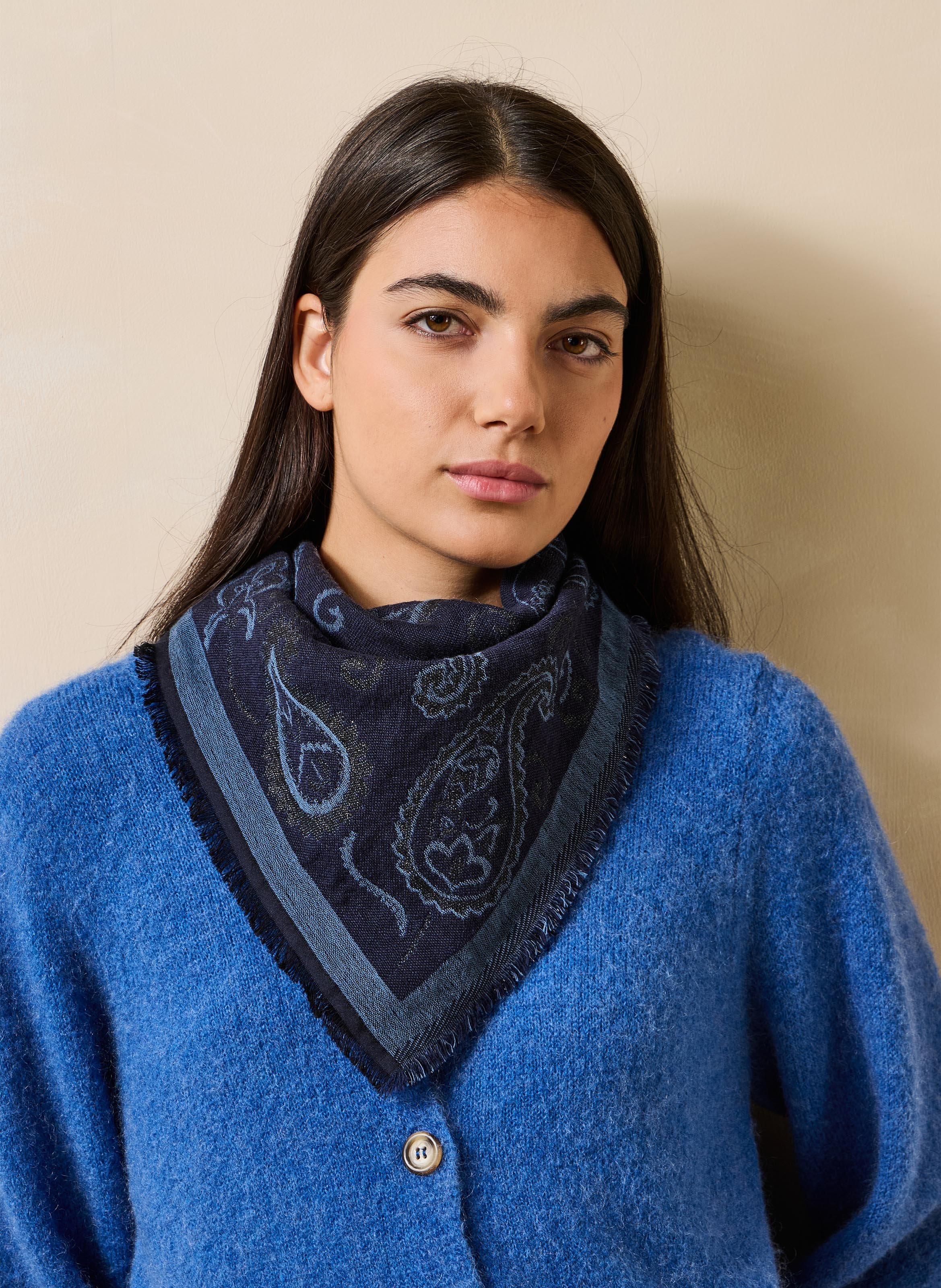 Sjaal van katoenmix LA FEE MARABOUTEE Blauw