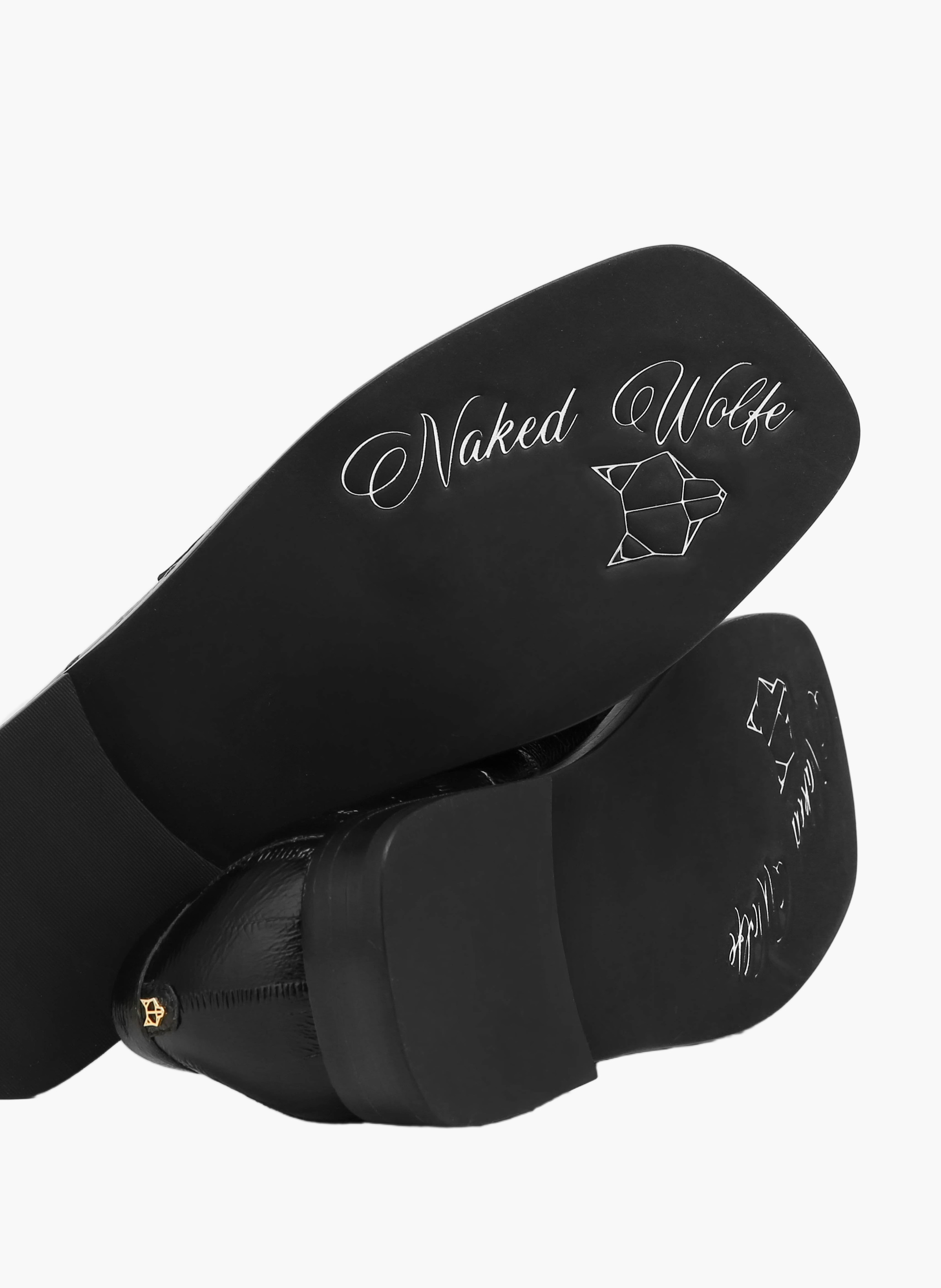 Mocassins voltage en cuir d'anguille NAKED WOLFE Noir