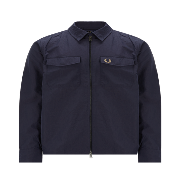 Fred Perry Collared Zip-up Jacket In Navy
