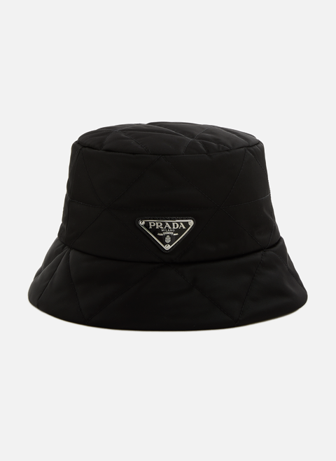 قبعة دلو مبطنة باللون الأسودPRADA 