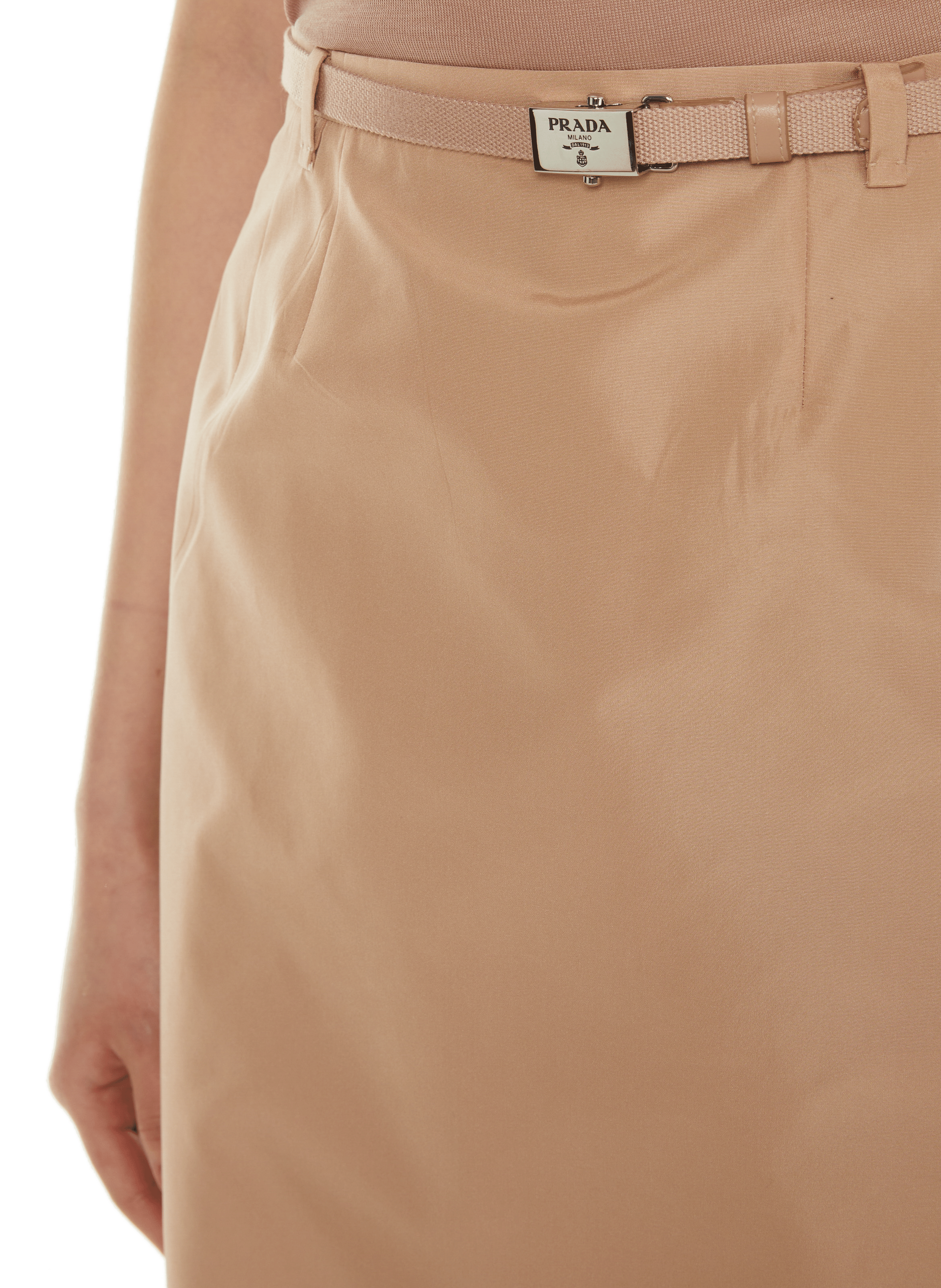 Tailored silk skirt PRADA Beige