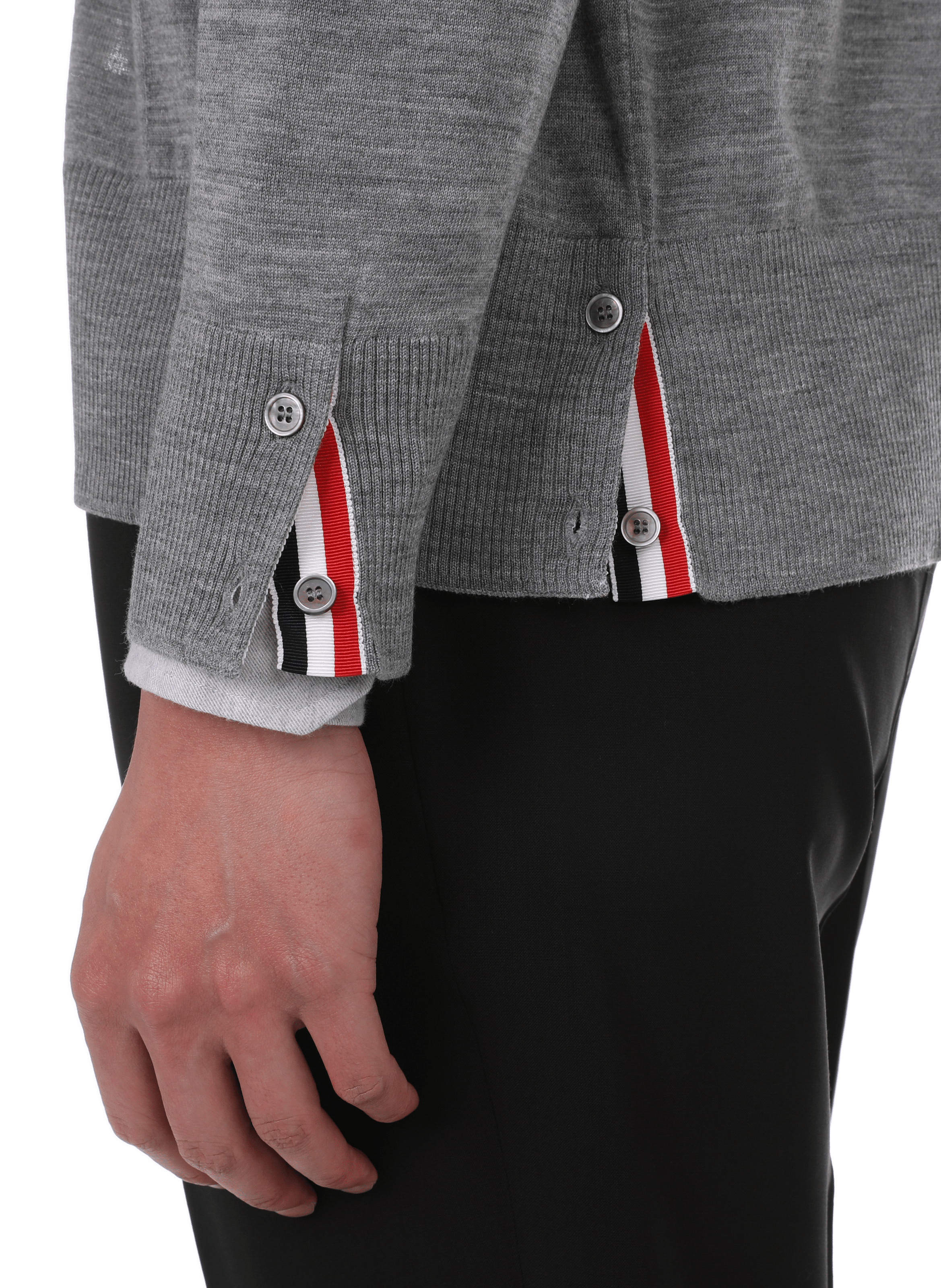 Wool cardigan THOM BROWNE Grey