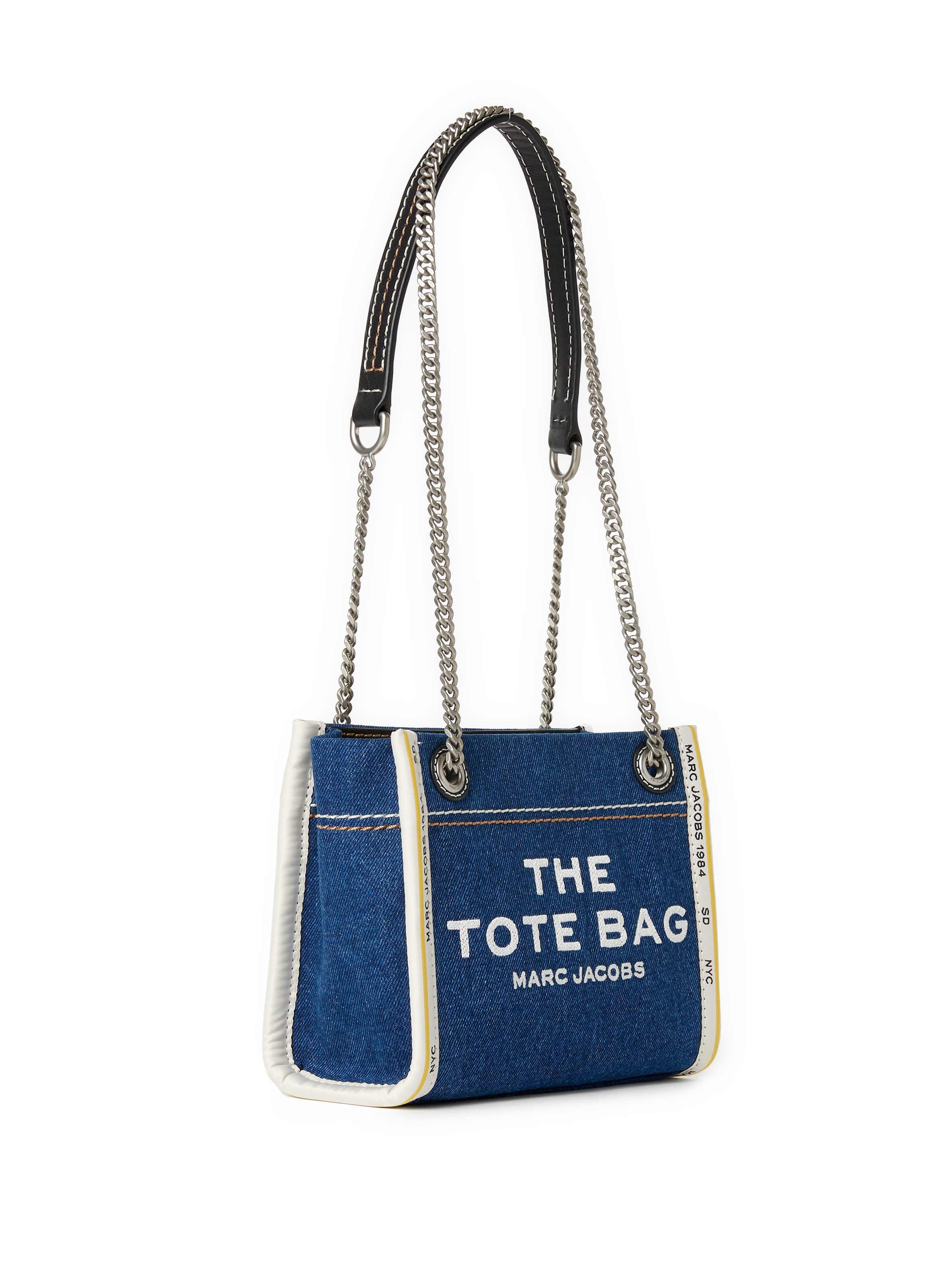 Sac cabas The Denim Chain Micro Tote Bag MARC JACOBS Bleu