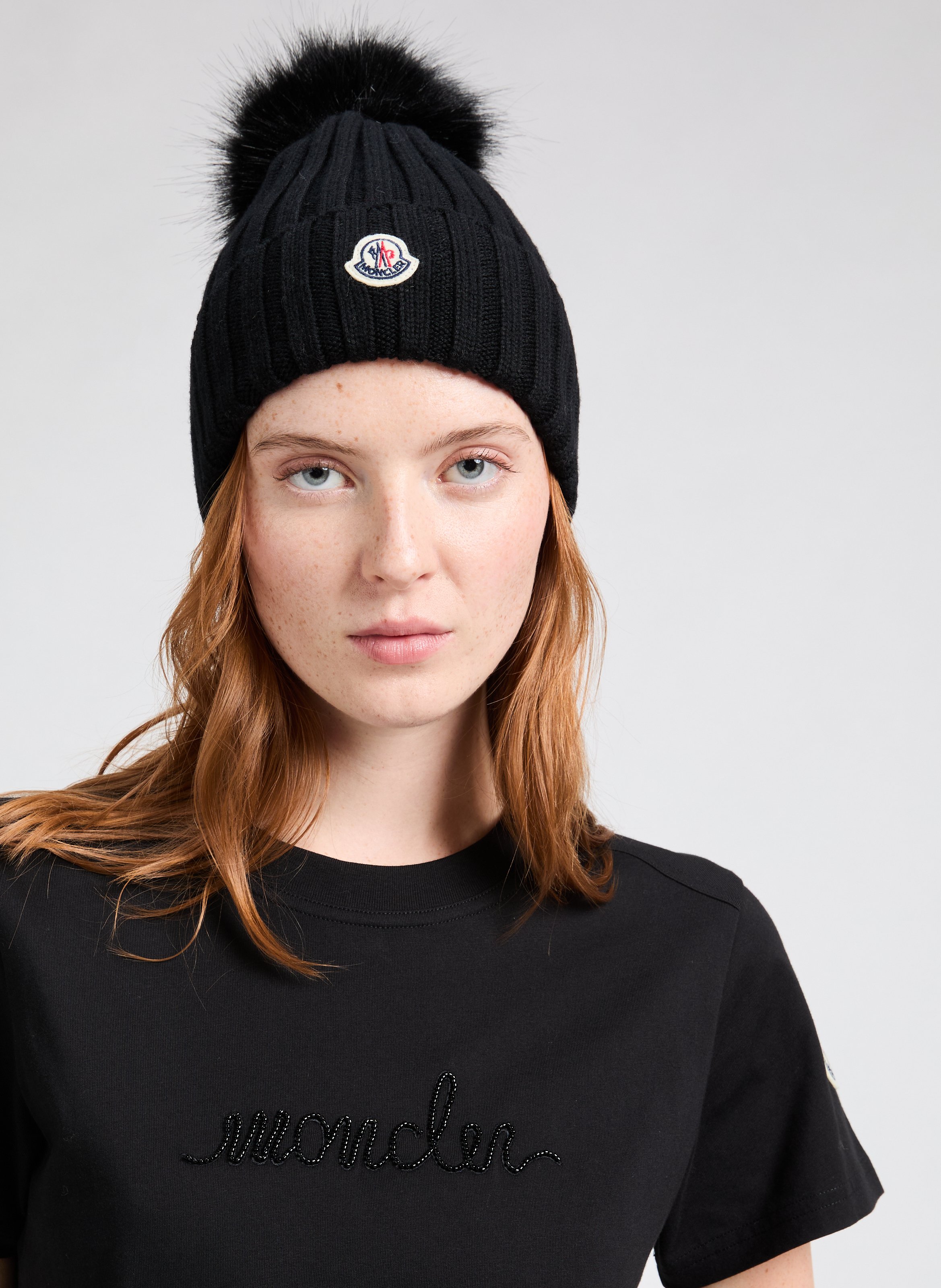 Logo beanie MONCLER Black