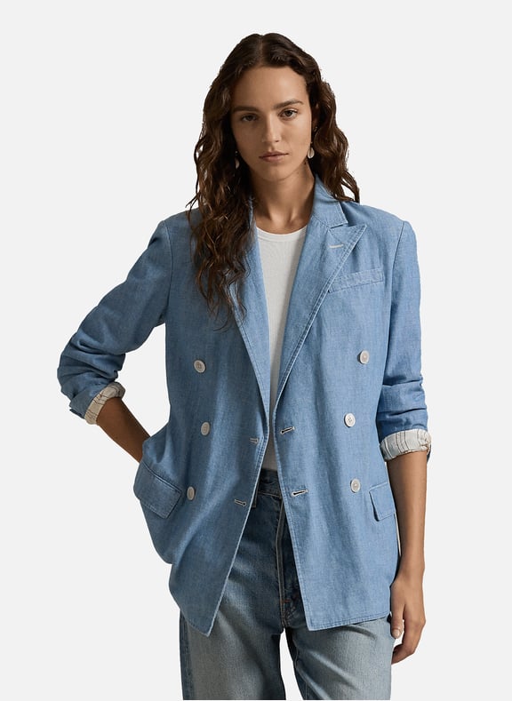 Double-breasted chambray blazer Blue by POLO RALPH LAUREN POLO RALPH LAUREN Double-breasted chambray blazer Blue