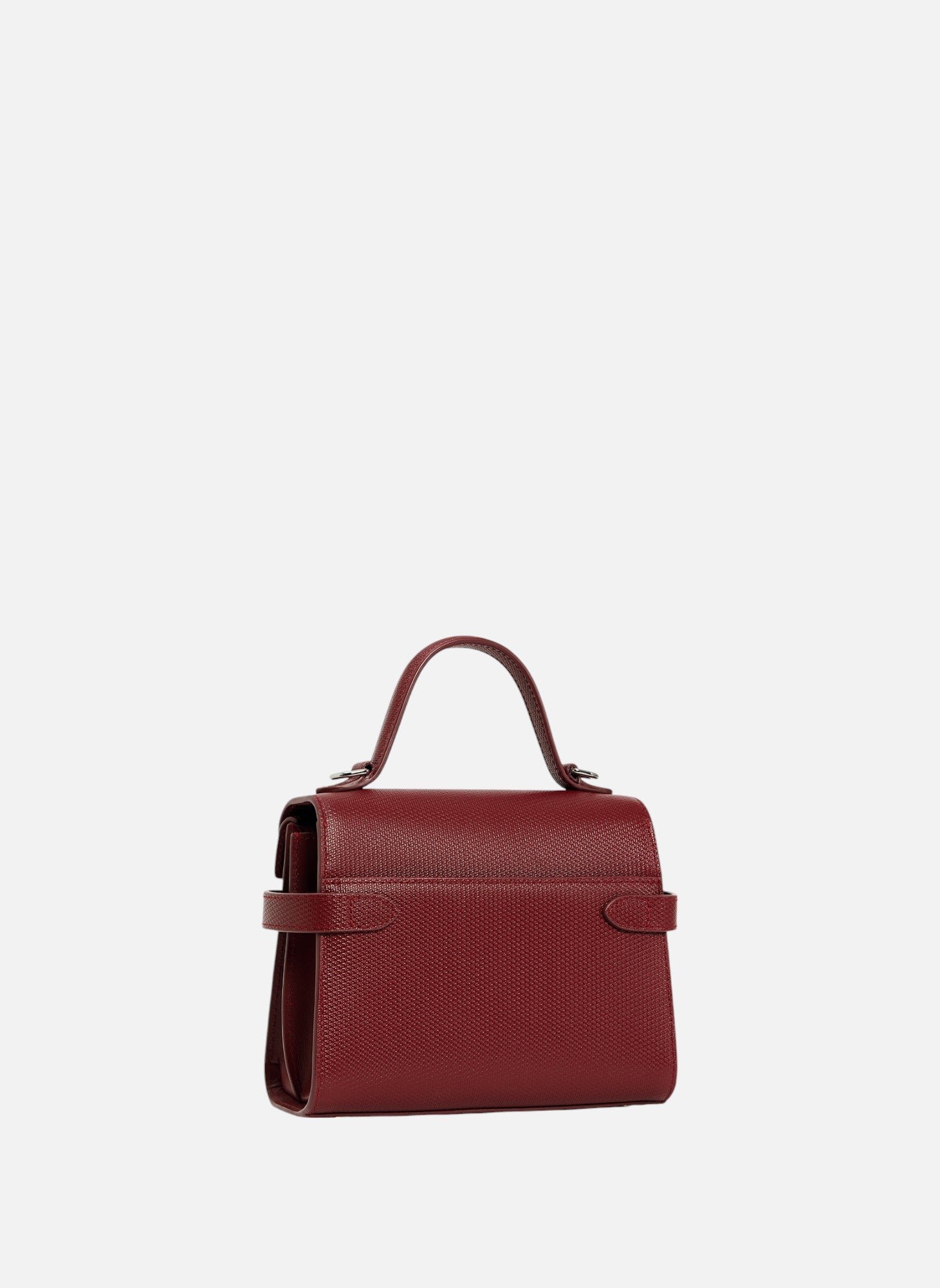 Petit sac à main double rabat emilie en cuir signature t LE TANNEUR Rouge