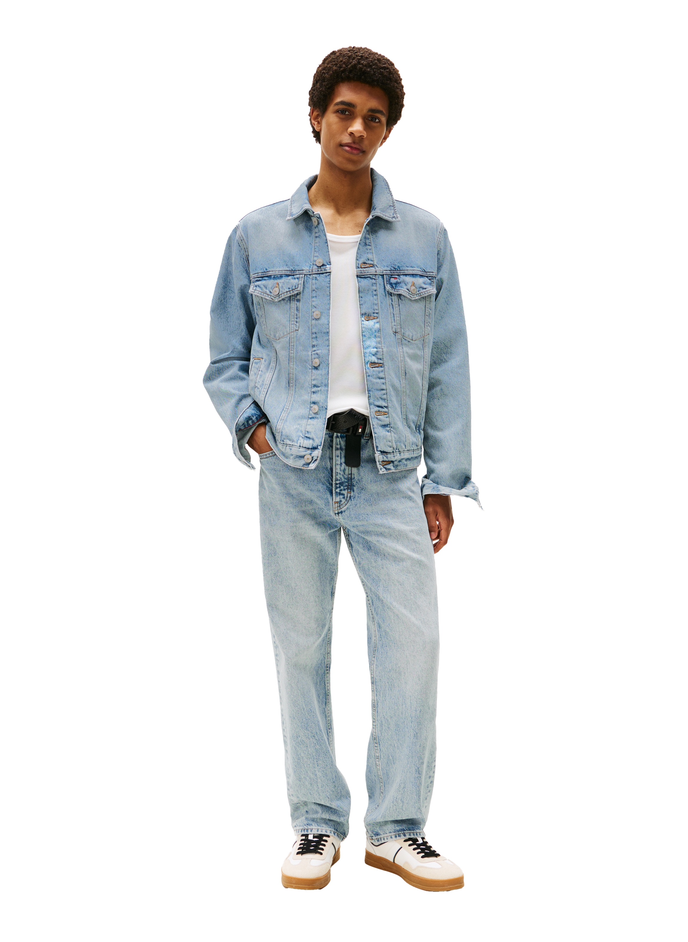 Ryan denim trucker jacket with logo on the back TOMMY HILFIGER Blue