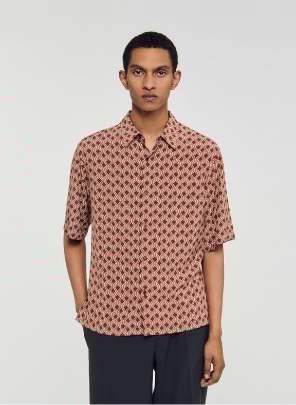 Chemise col classique imprimé Marron by SANDRO SANDRO Chemise col classique imprimé Marron