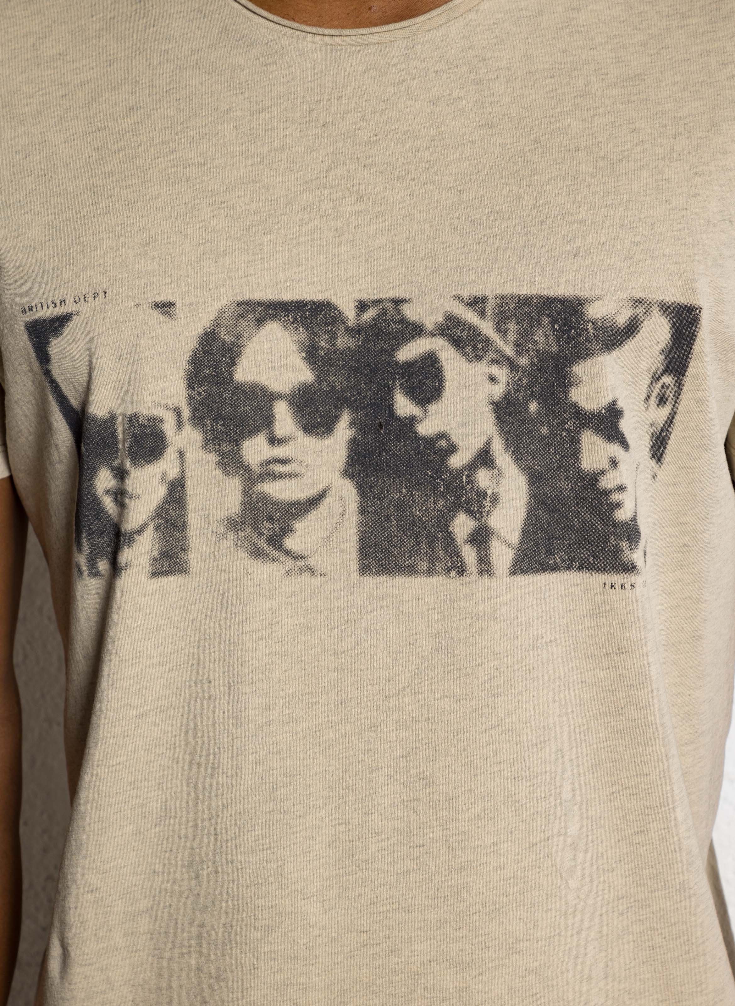 Tee-shirt droit à imprimé visages IKKS Beige