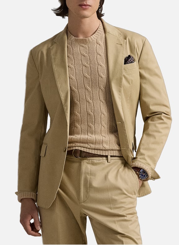 Cotton Blazer Khaki by POLO RALPH LAUREN POLO RALPH LAUREN Cotton Blazer Khaki