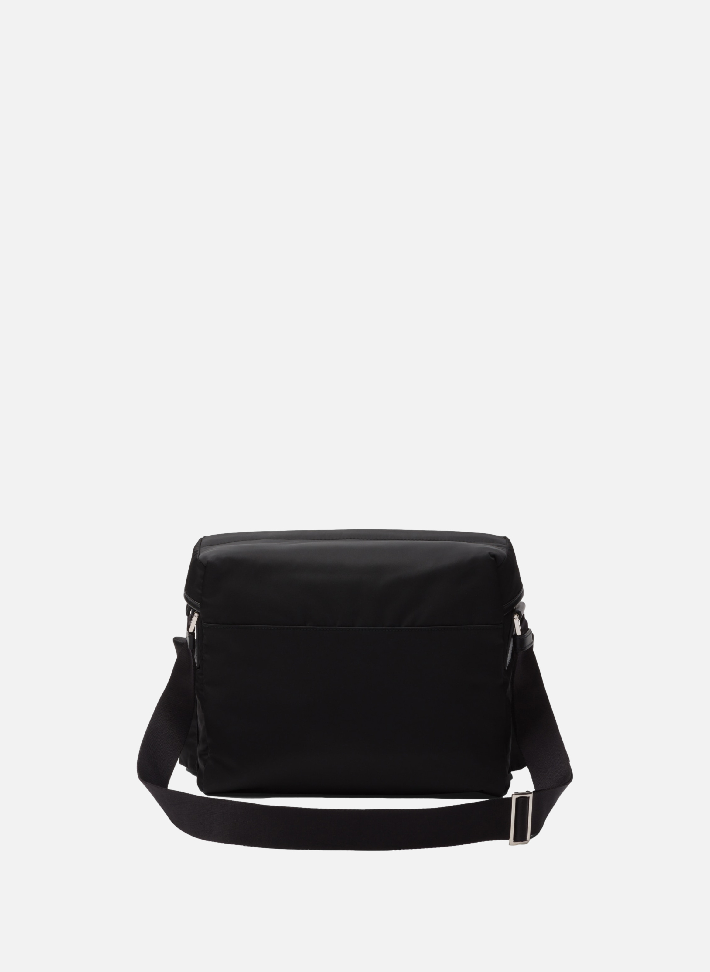 Sac porté épaule en re-nylon et cuir PRADA Noir