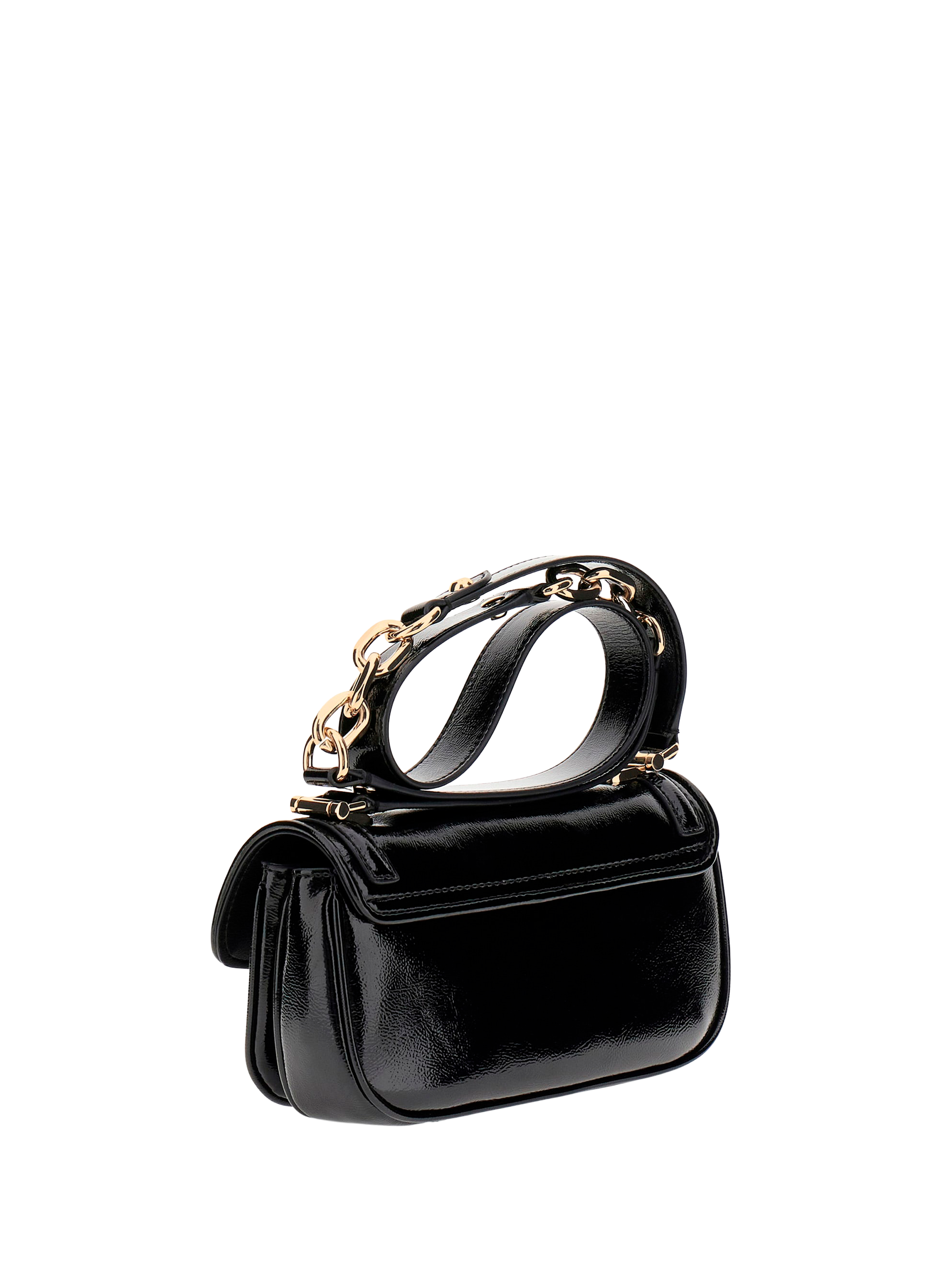 Patent leather shoulder bag GUESS Black